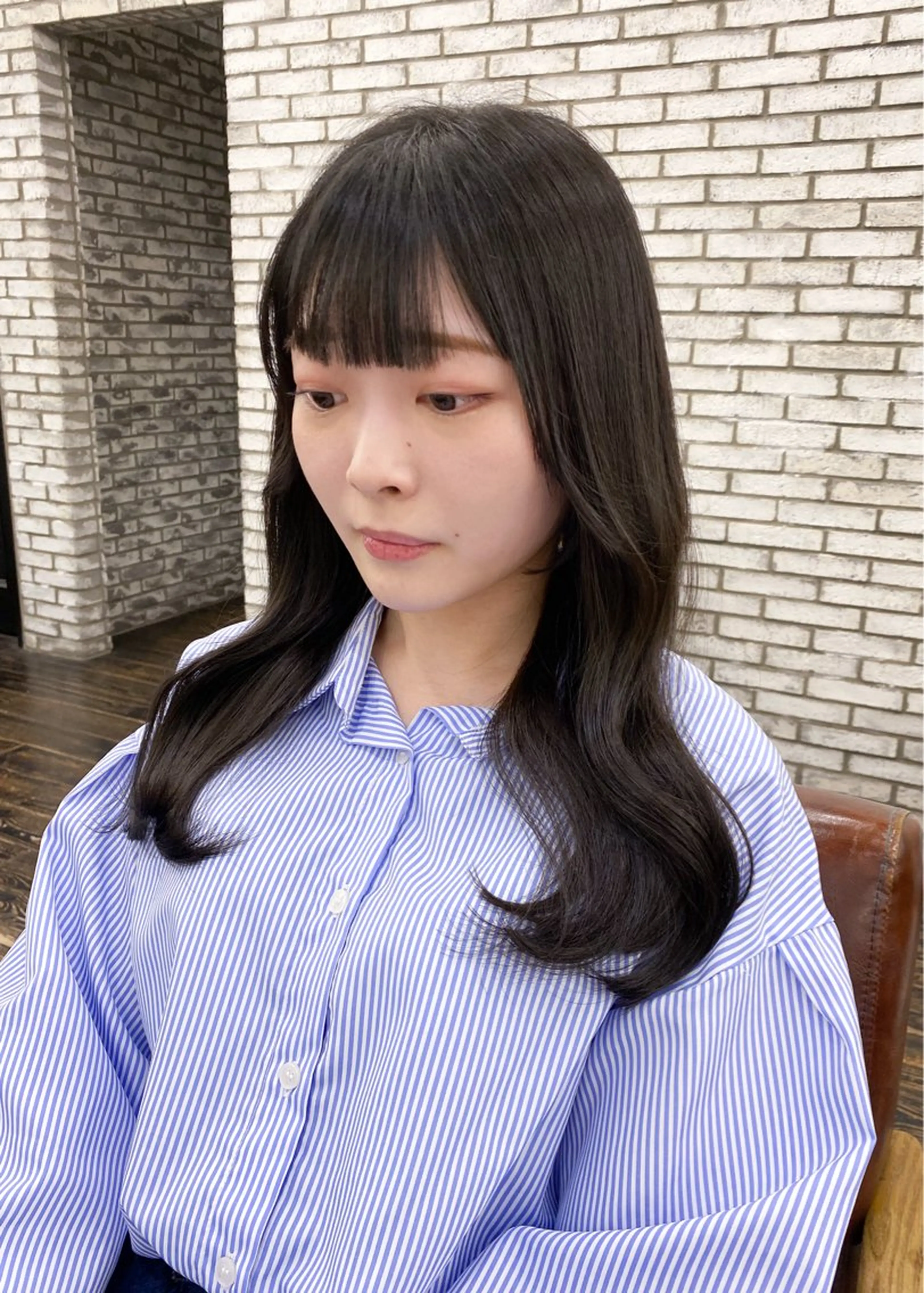 ロング カラー 顔まわりレイヤー 韓国風ヘア レイヤーカット カット ヘアカラー トリートメント anli所属・tomomi /レイヤーカットのヘアスタイル