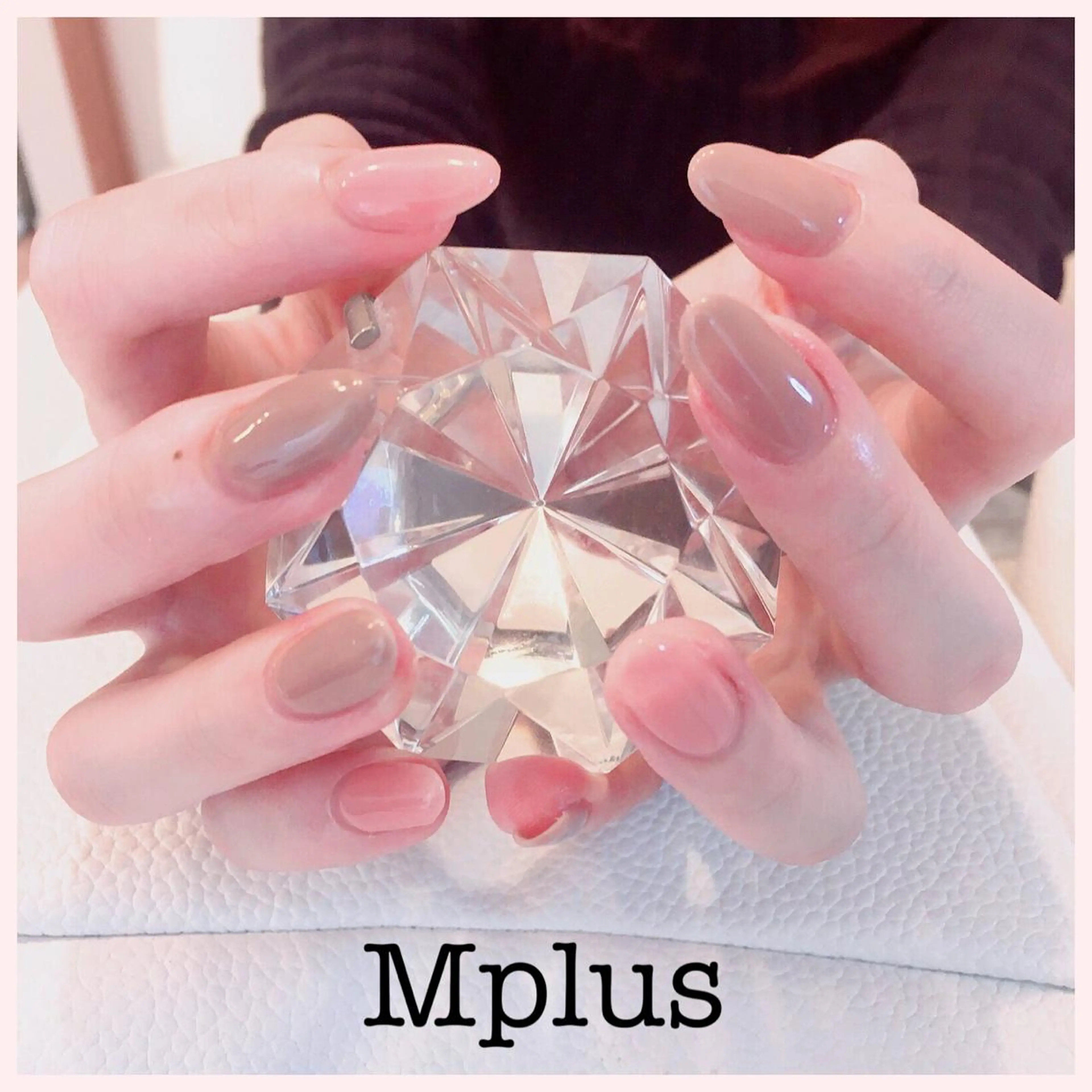 ネイル クリアネイル ピンク Mplus miyukiのネイルデザイン