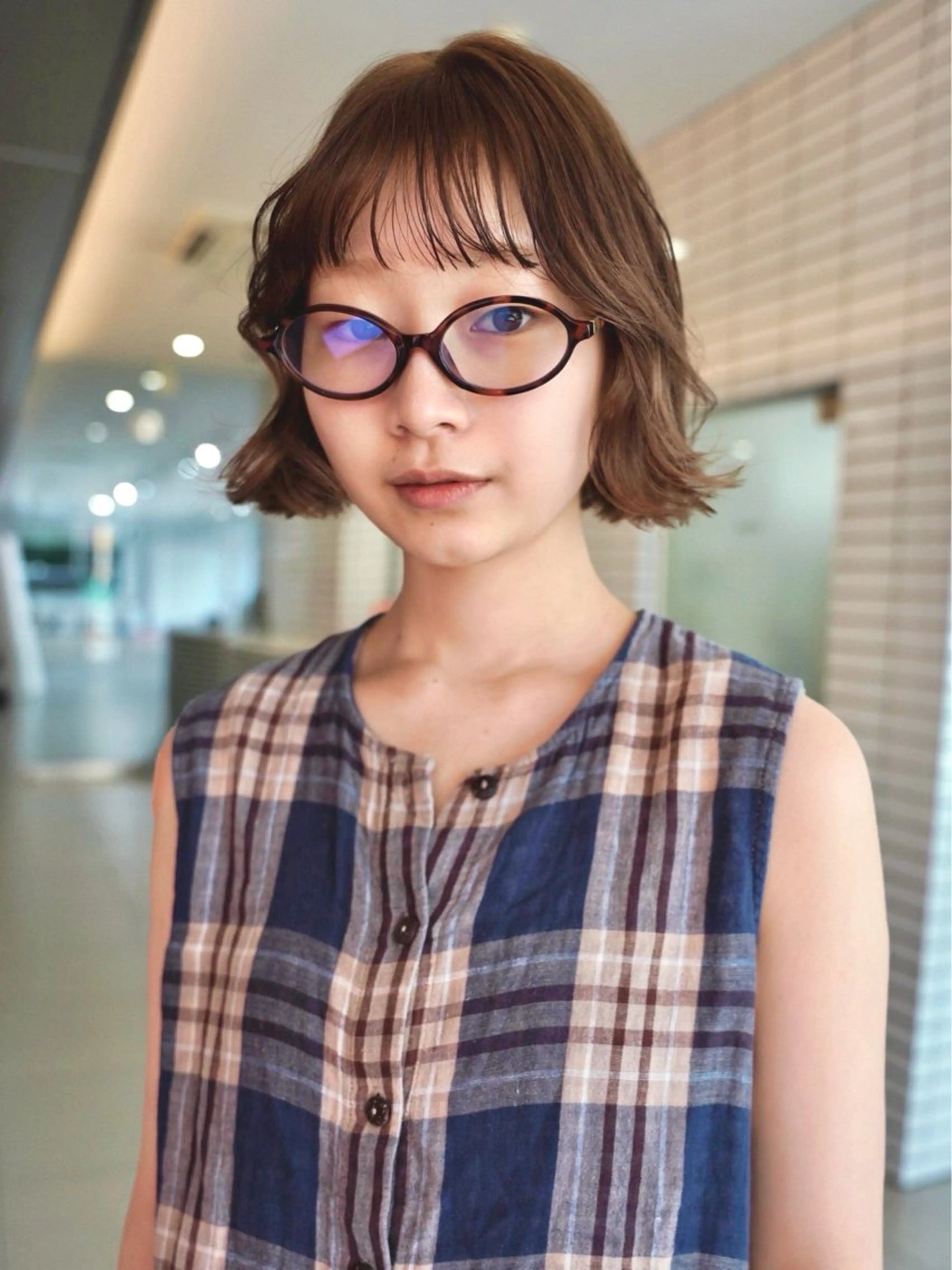 ショート カラー ブラウンカラー 透明感カラー ボブ カット ヘアカラー トリートメント ミルクティーレイヤー Kaito🐩/栄のヘアスタイル