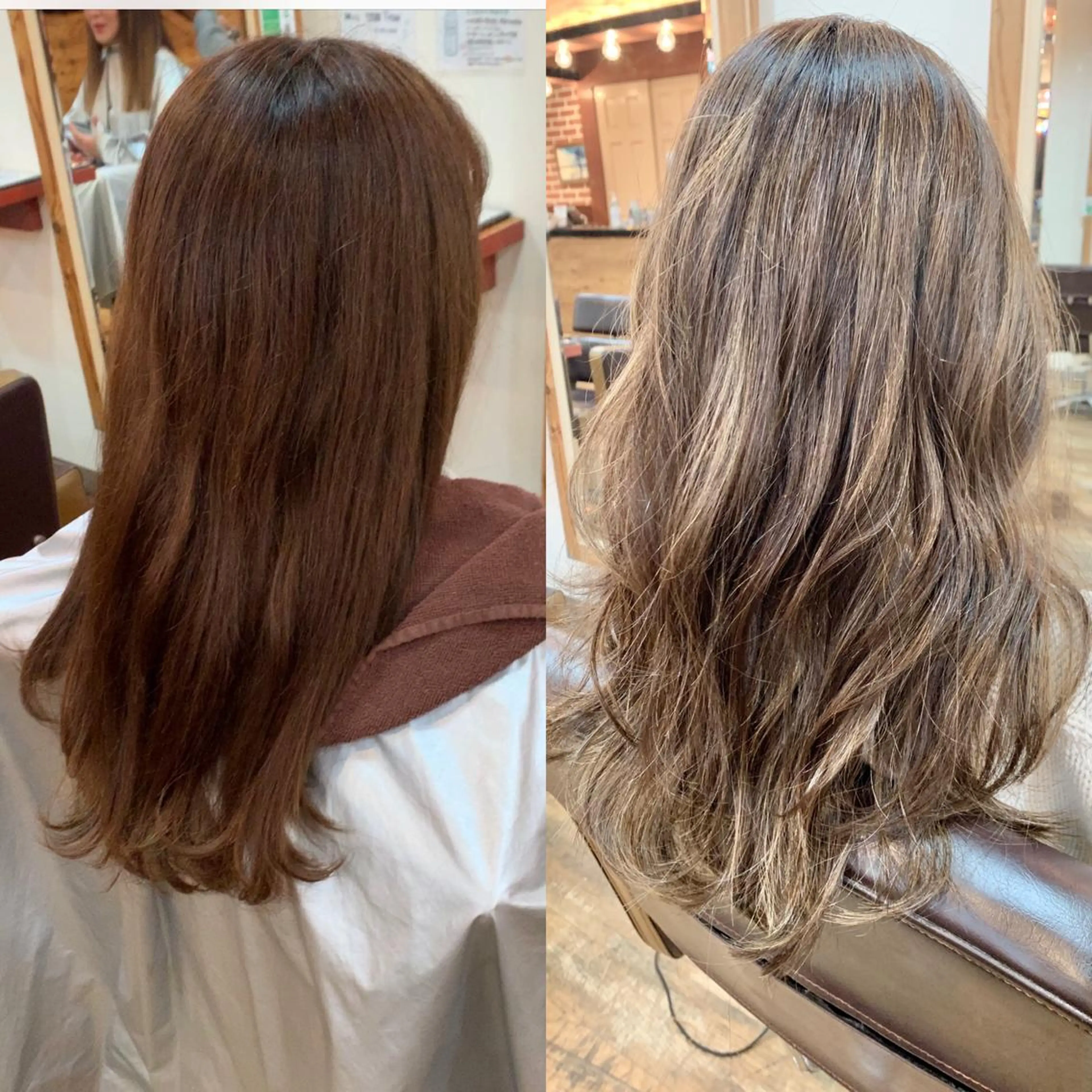 ロング カラー ベージュカラー ハイライトカラー インナーカラー ミルクティーベージュ 3Dハイライト ヘアカラー トリートメント 岡崎勇人/レイヤー/ 韓国/ケラチンTRのヘアスタイル