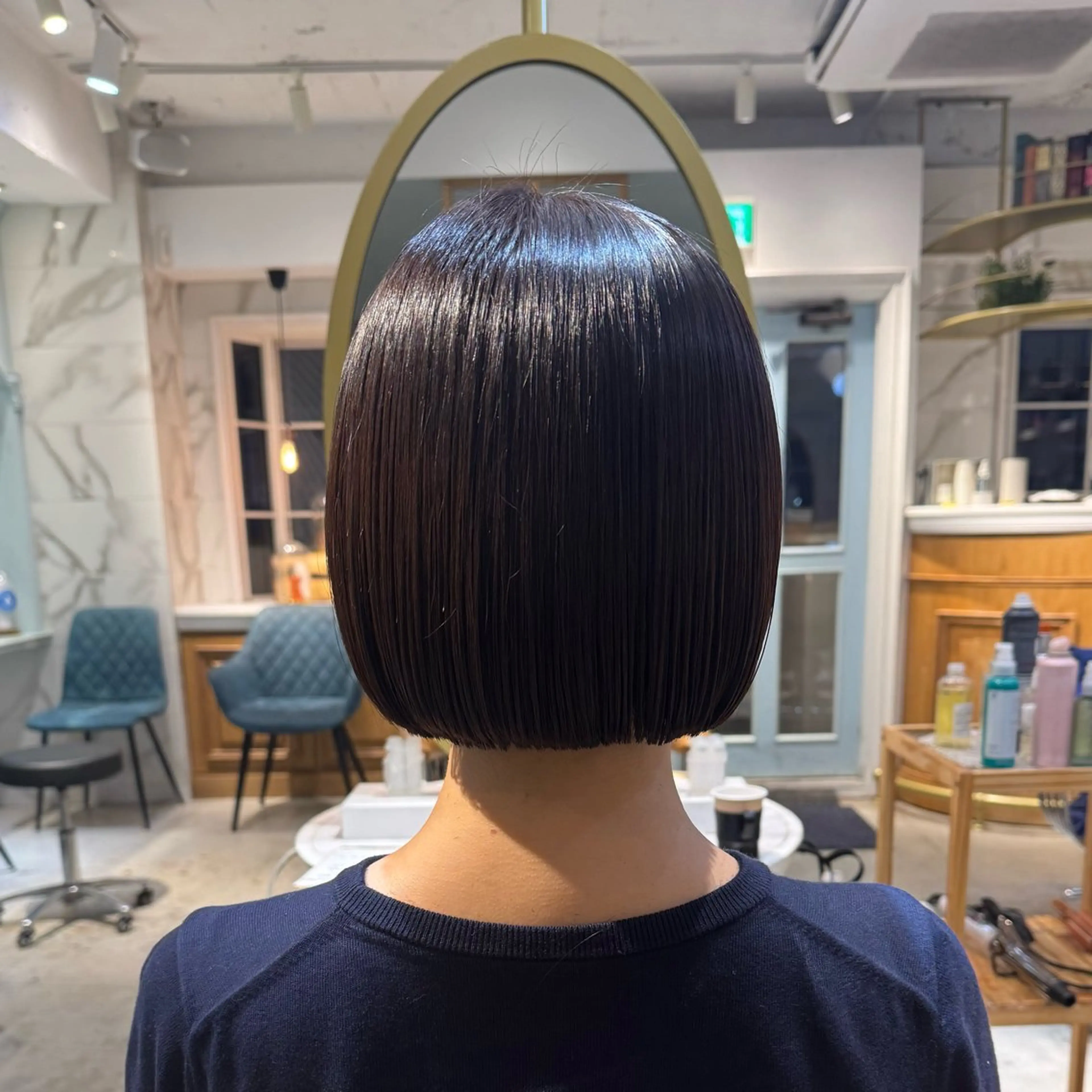 セミロング 縮毛矯正 カット ヘアカラー トリートメント ヘアセット 髪質改善/ボブ /韓国/erikoのヘアスタイル