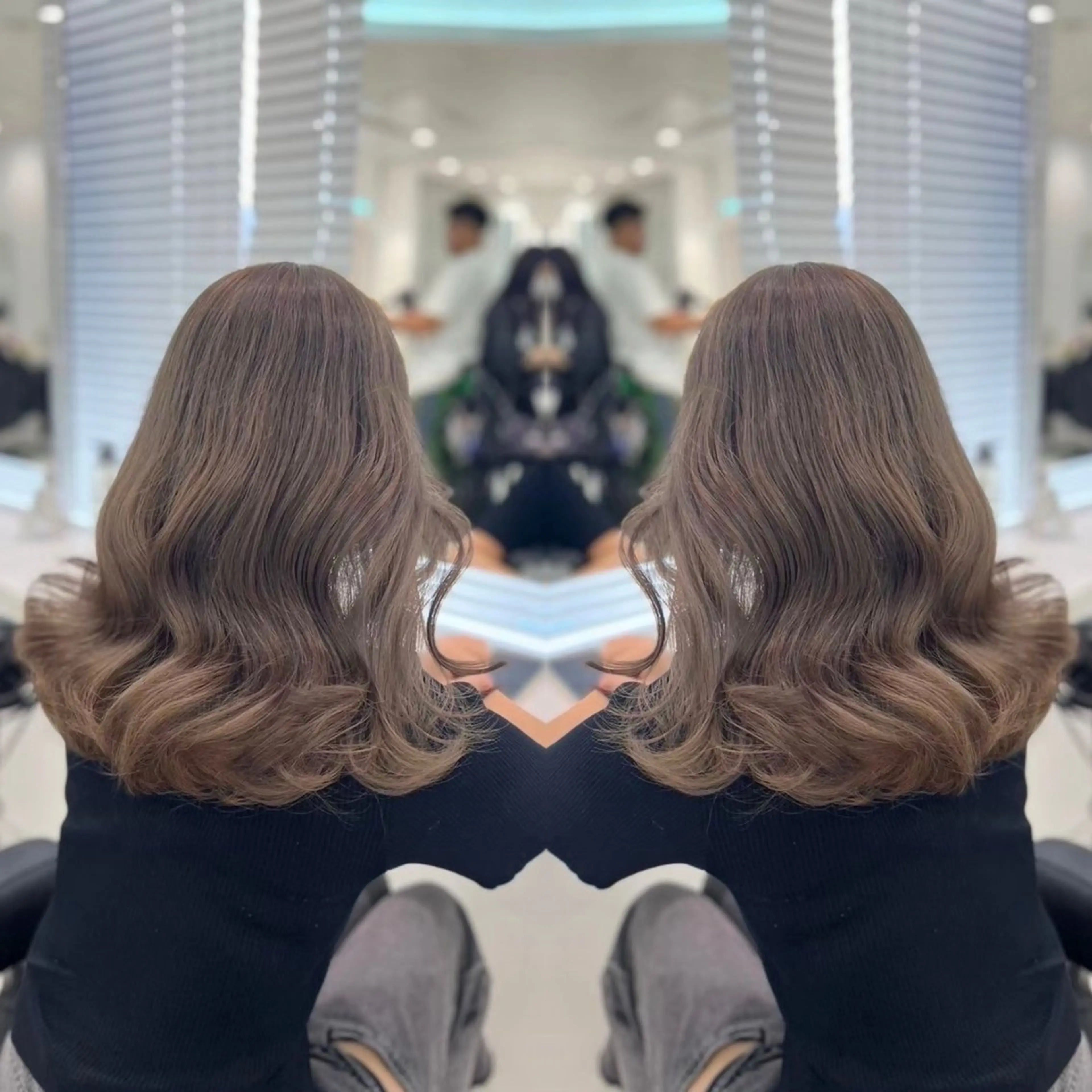 セミロング カラー ヘアカラー 大人っぽベージュ🤍 当日予約◎ヒロトのヘアスタイル