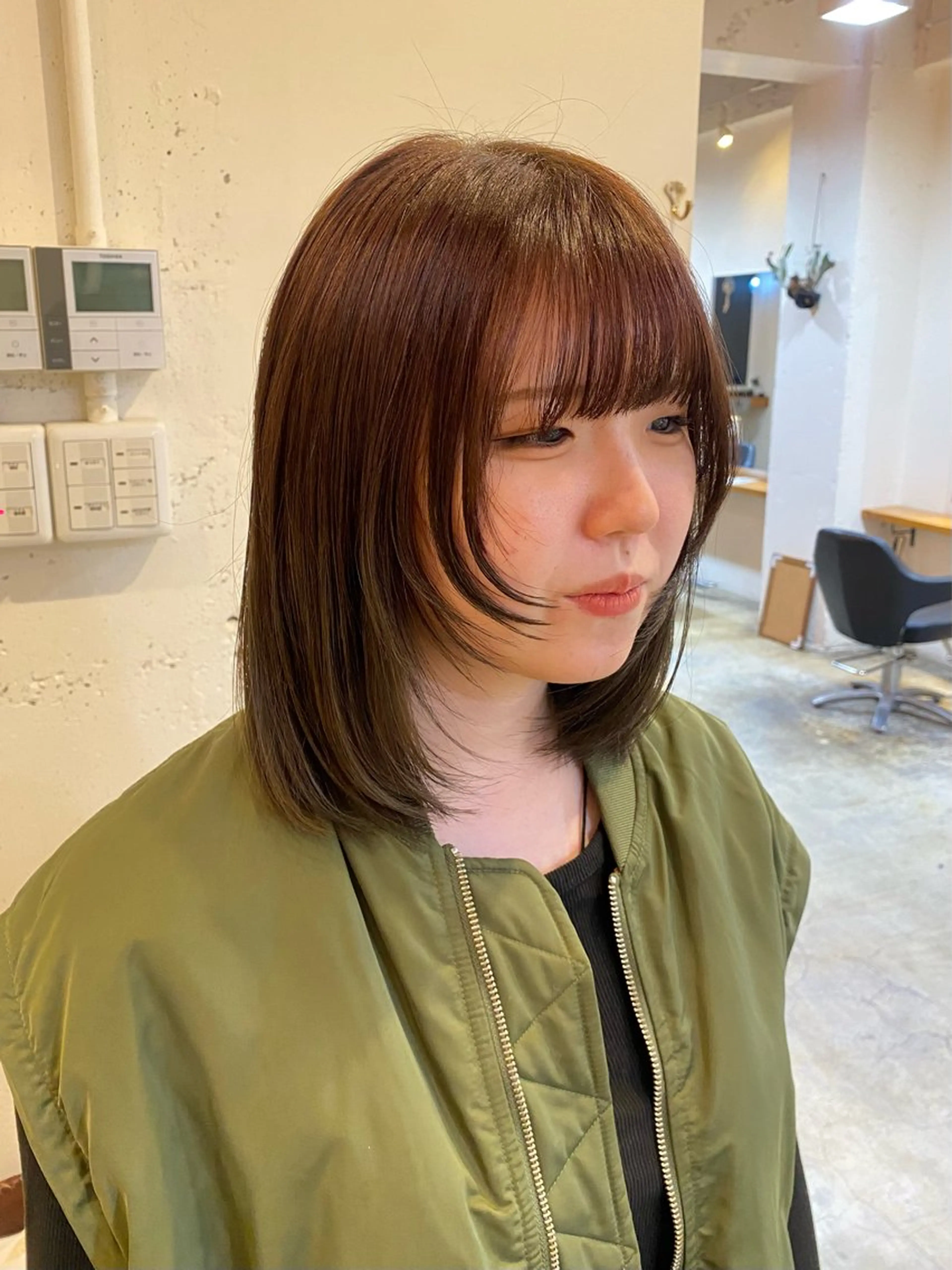 セミロング カラー レイヤーボブ/ 艶カラー/サナ🌼のヘアスタイル