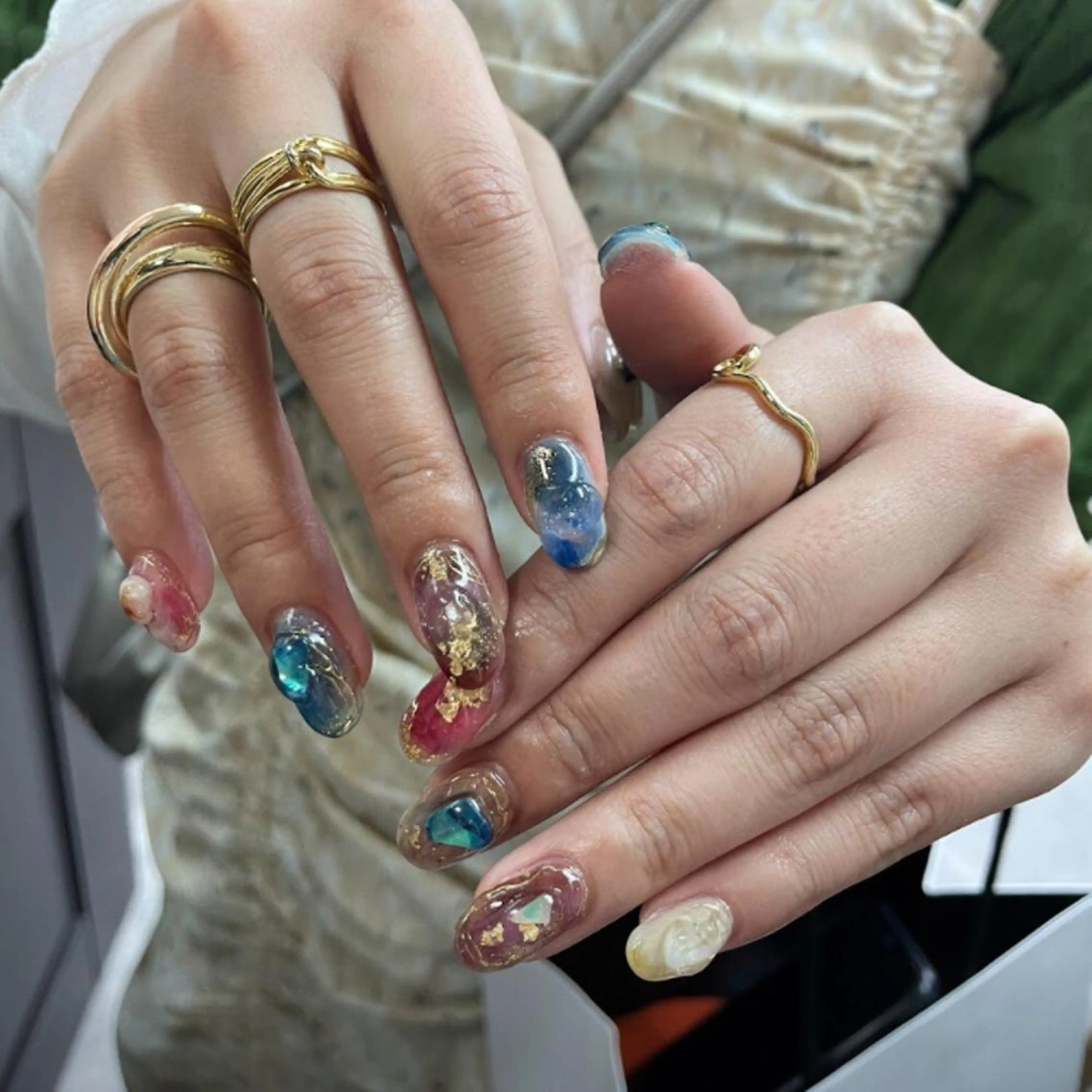 ネイル アートネイル ジェルネイル ミラーネイル ニュアンスネイル スカルプネイル nailstudio eviz新宿店のネイルデザイン