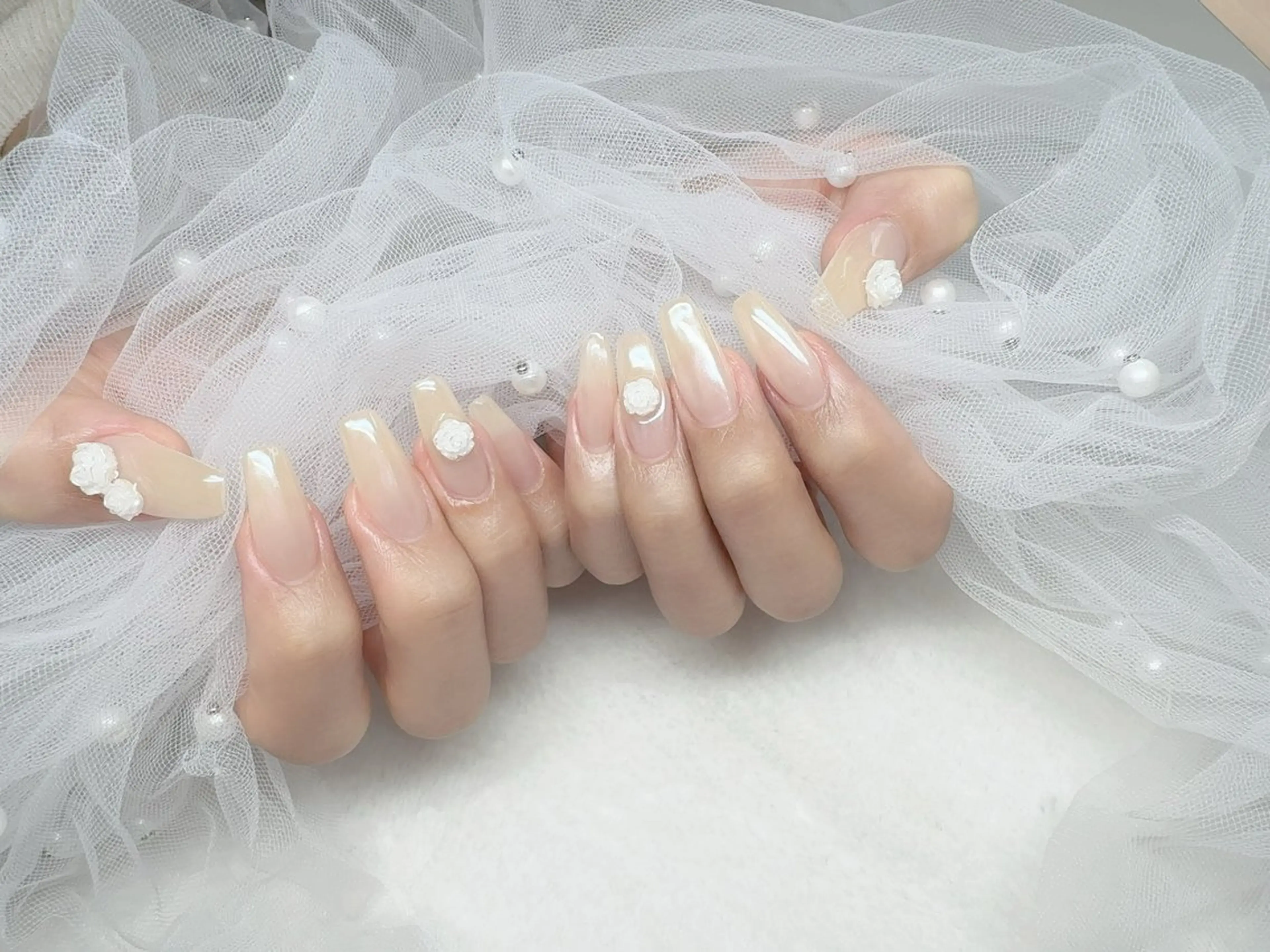 ネイル I-nailロング /ワンホン/キラキラのネイルデザイン
