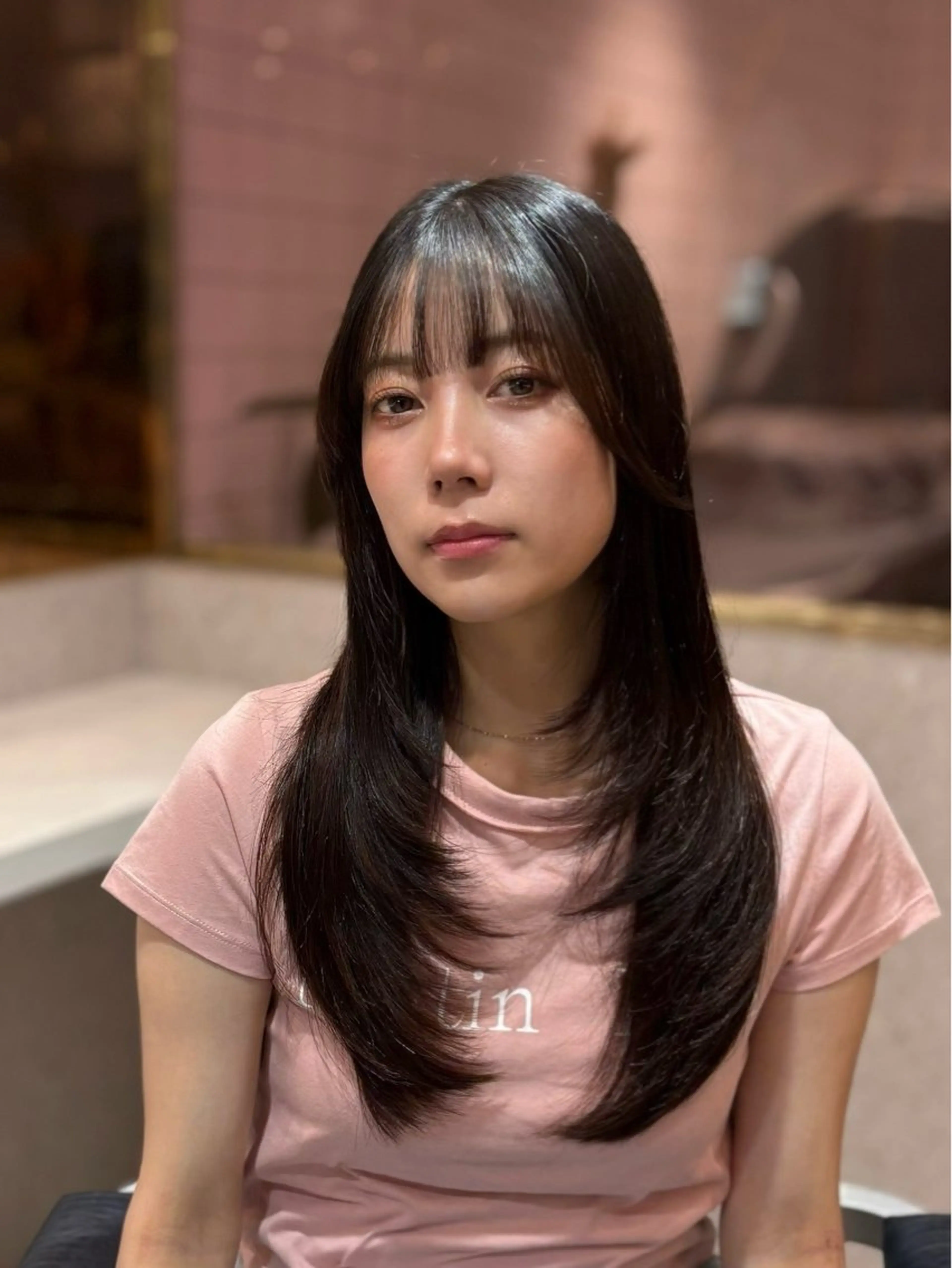 ロング カラー パーマ ヘアアレンジ メンズ キッズ カット トリートメント 新宿/小顔レイヤー/ 顔まわり/西慶太朗のヘアスタイル