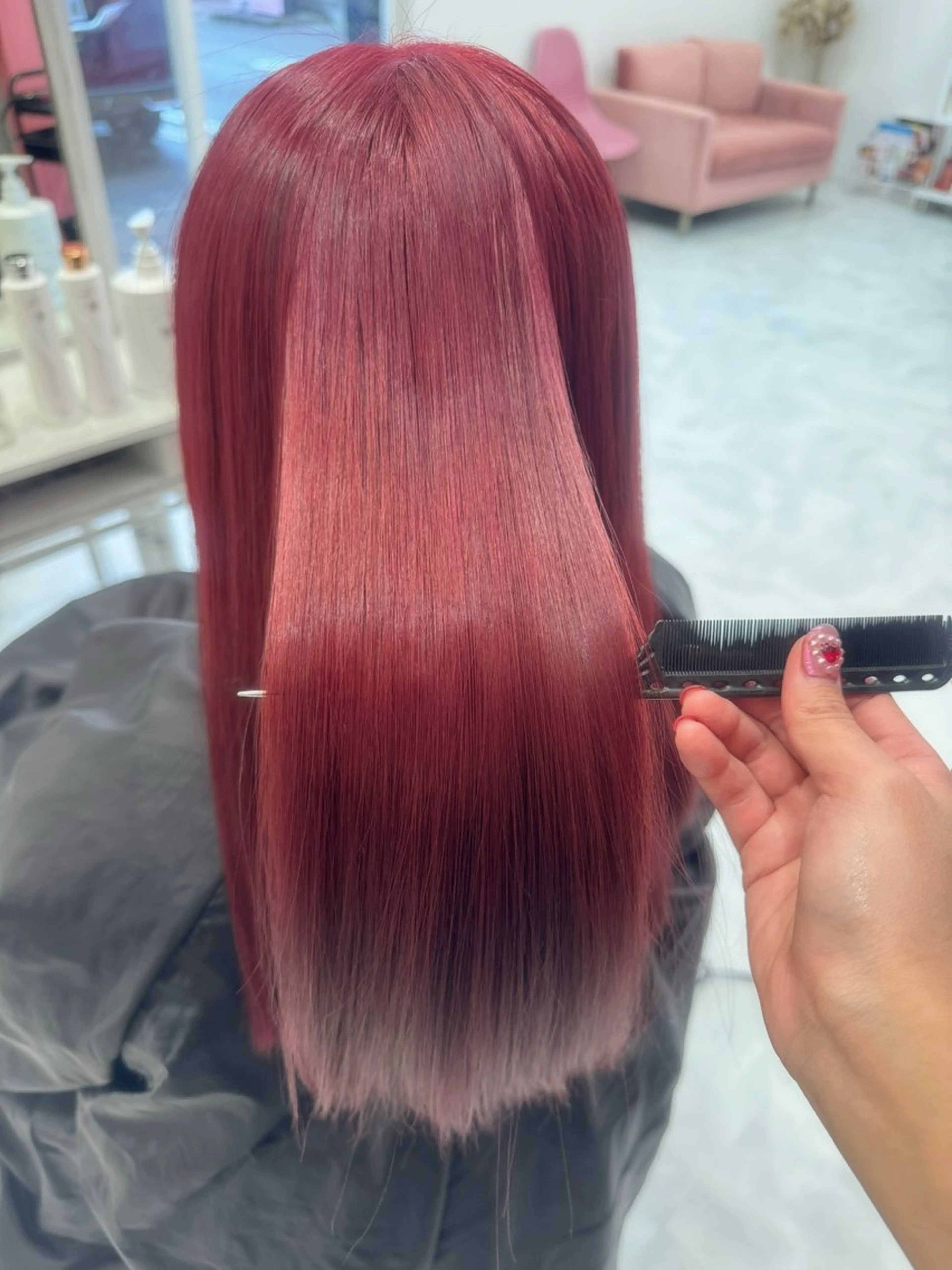 ロング カラー カット ヘアカラー 💘韓国カラー💘 クルミのヘアスタイル