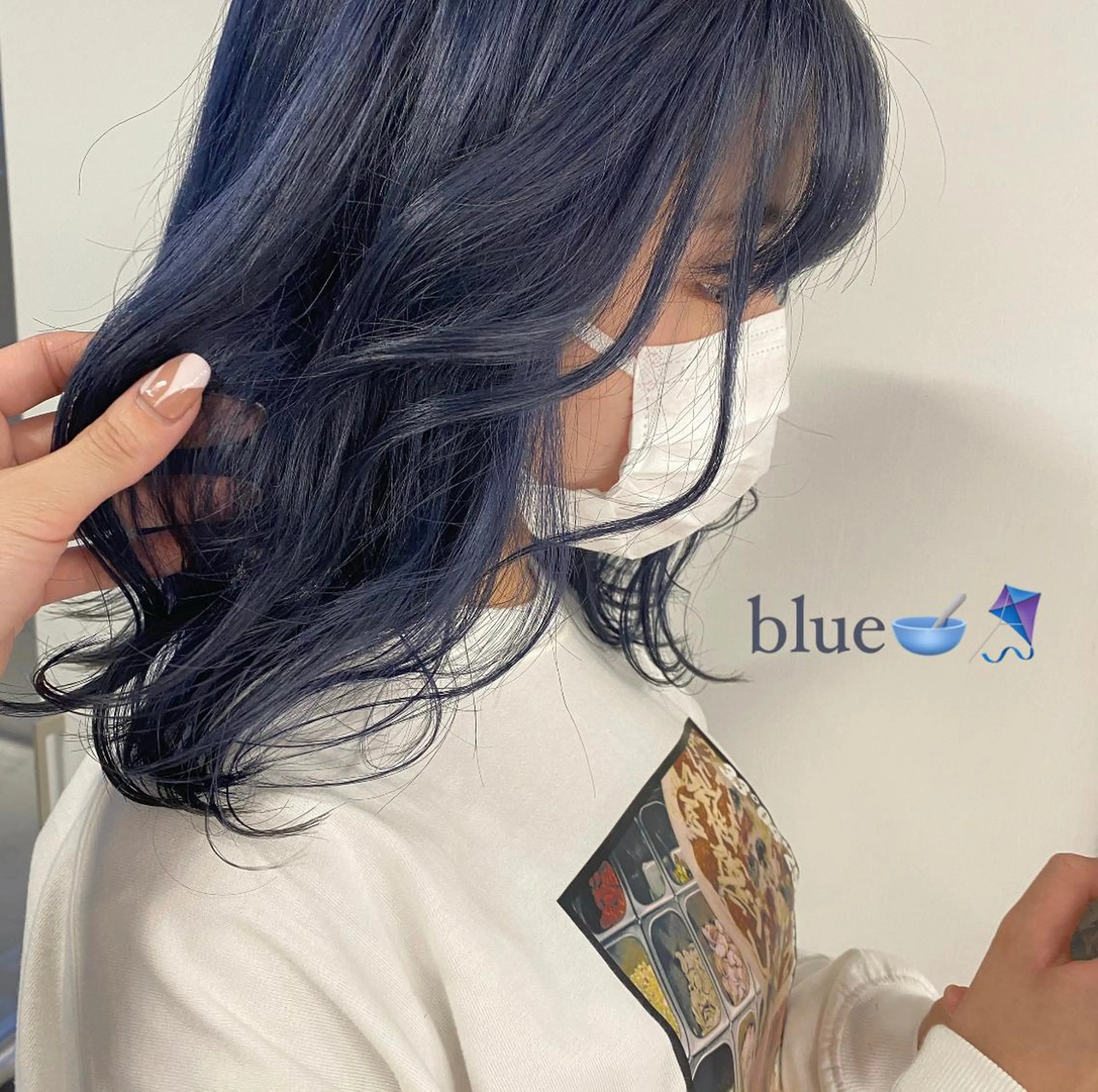 ミディアム カラー ブリーチ ブルーカラー ラベンダーカラー ナツミ/透明感カラー /酸性ストレートのヘアスタイル