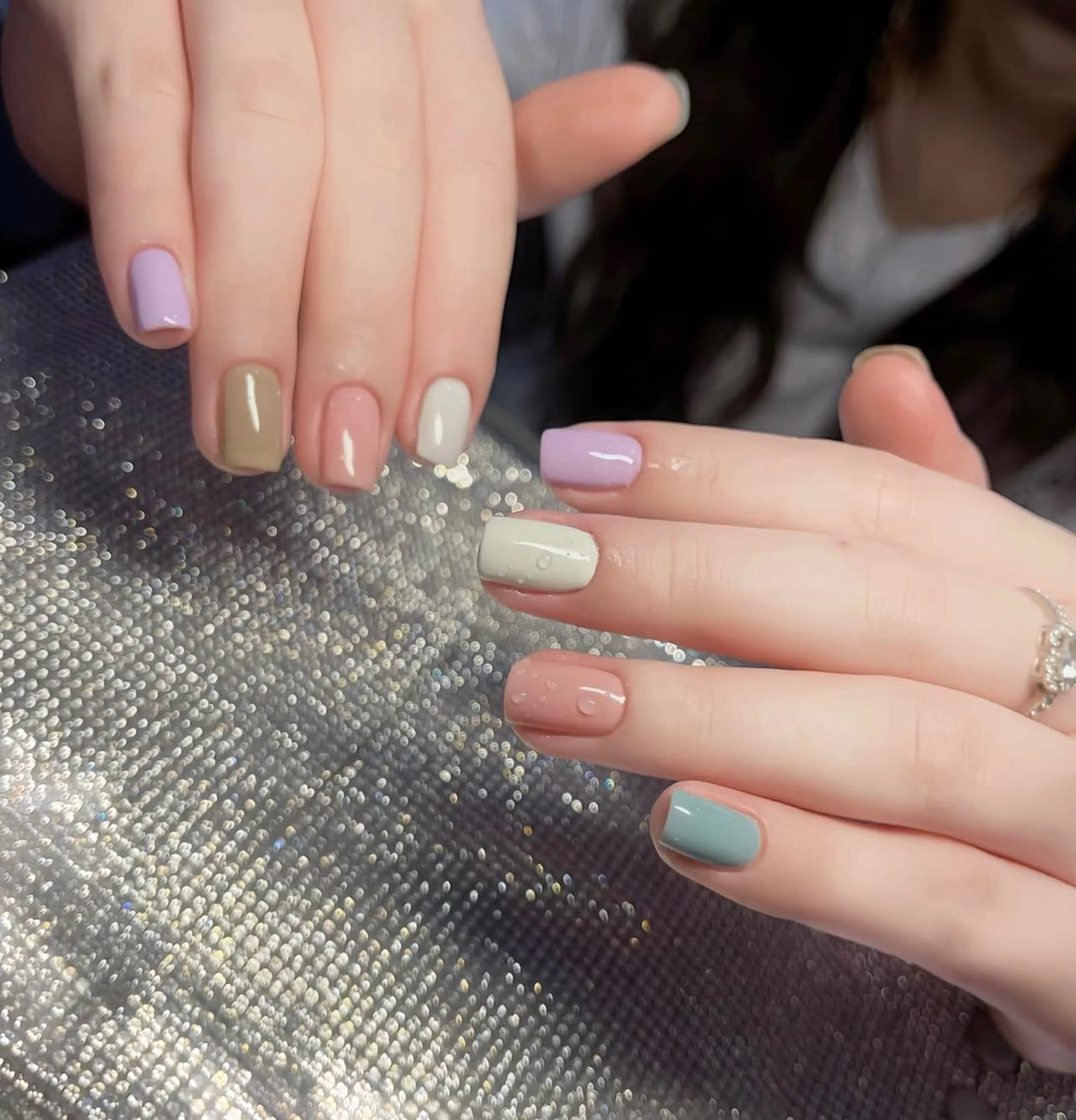 ネイル チークネイル フレンチネイル グラデーション キラキラネイル 韓国ネイル Minette nailHuongのネイルデザイン