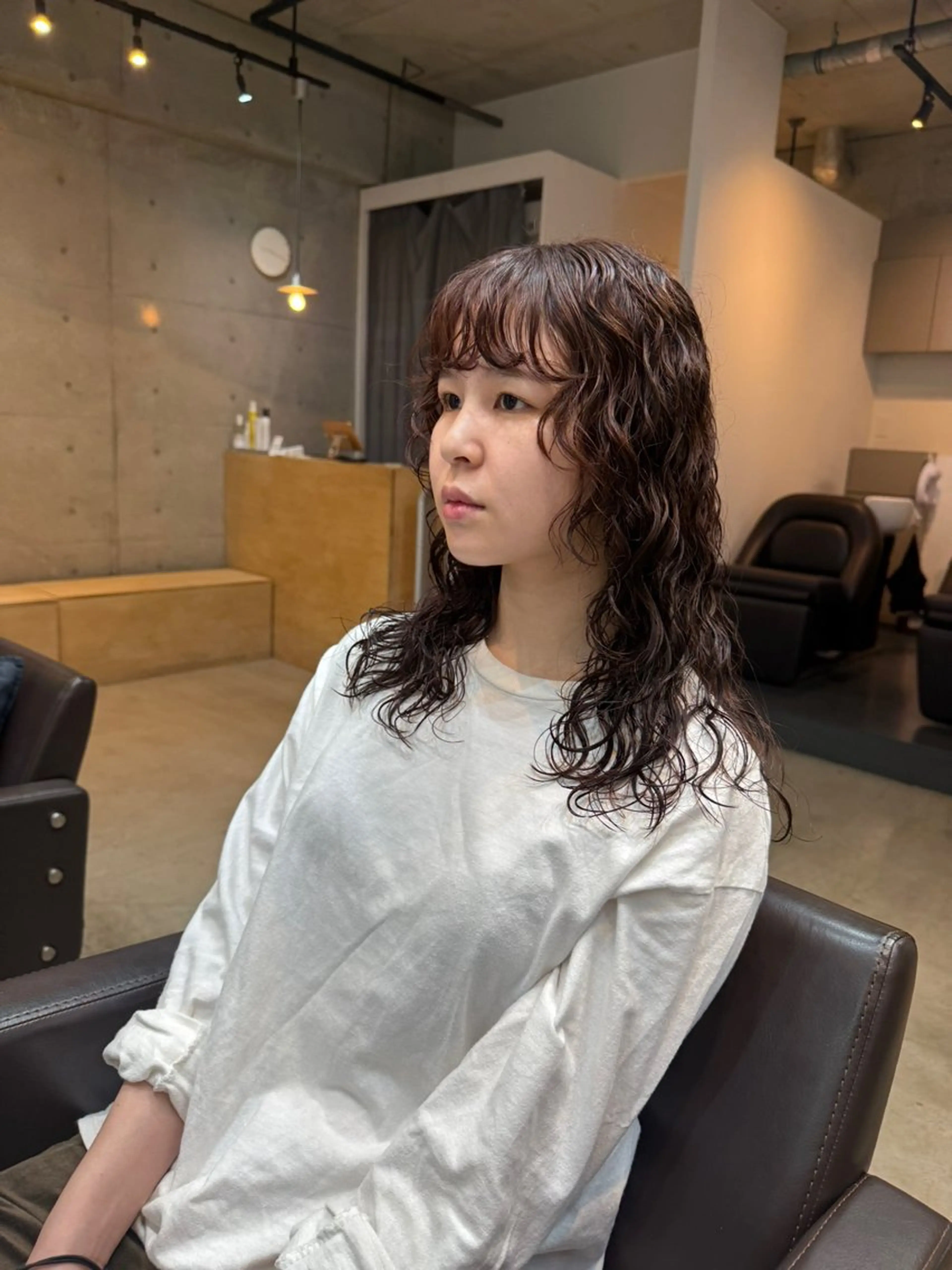 セミロング カット ヘアカラー パーマ トリートメント デジタルパーマ/ ウェーブパーマ/神野のヘアスタイル