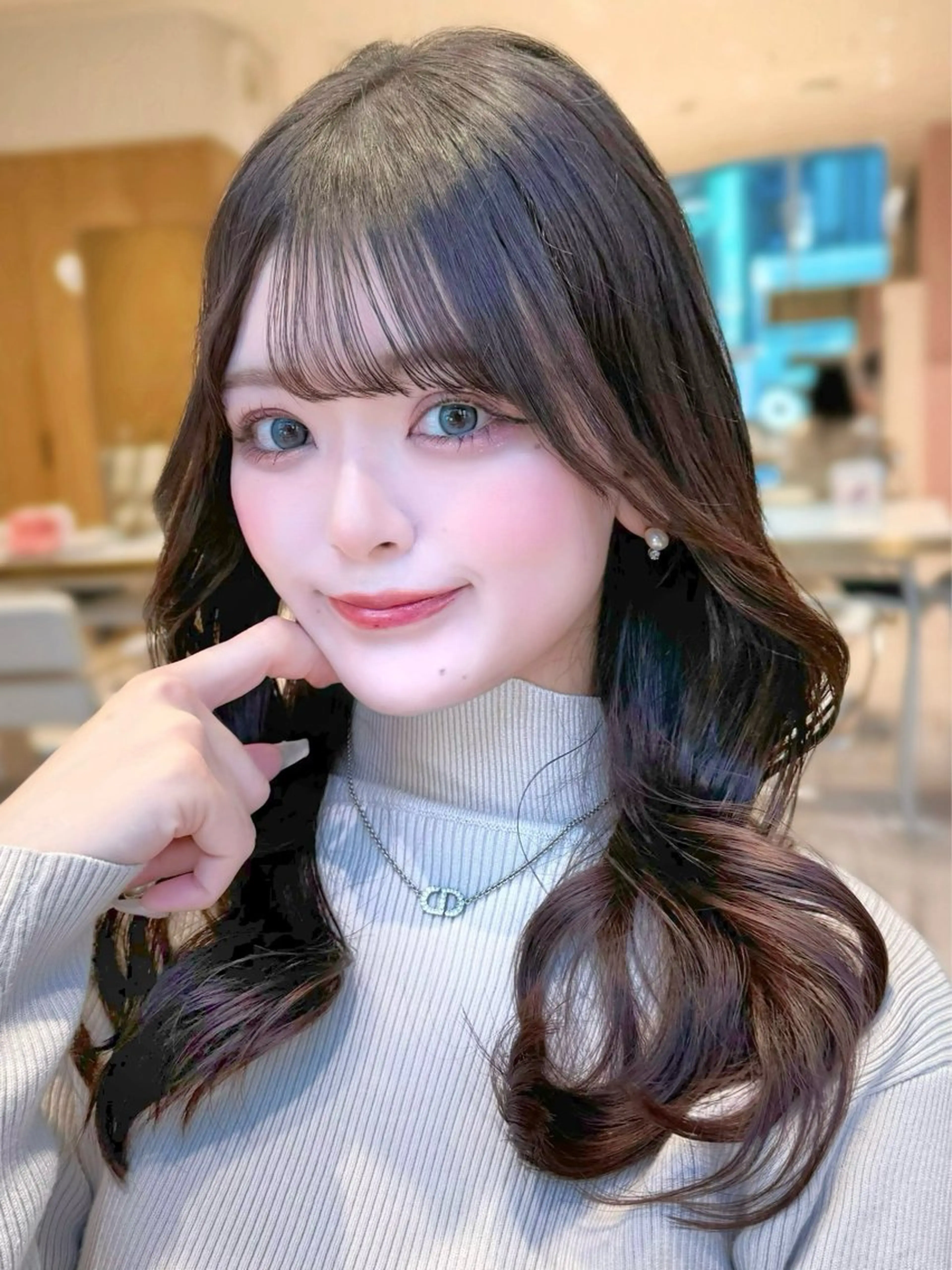 セミロング カラー カット ヘアカラー トリートメント ヘッドスパ ヘアセット 韓国ヘア/レイヤー/ 顔まわり/りょーとのヘアスタイル