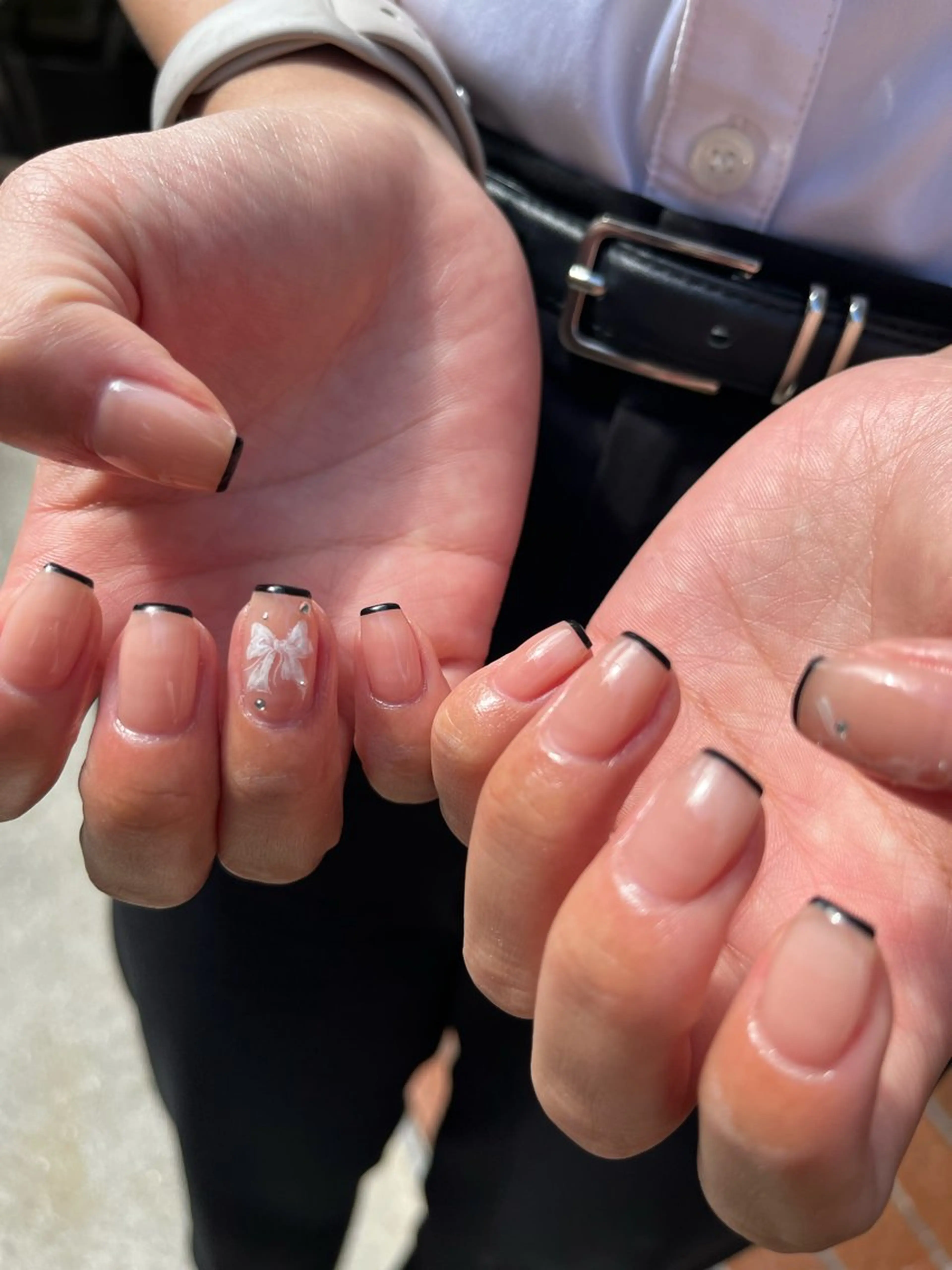 ネイル アートネイル リボン ハンドネイル ballie／小野原 なつみのネイルデザイン