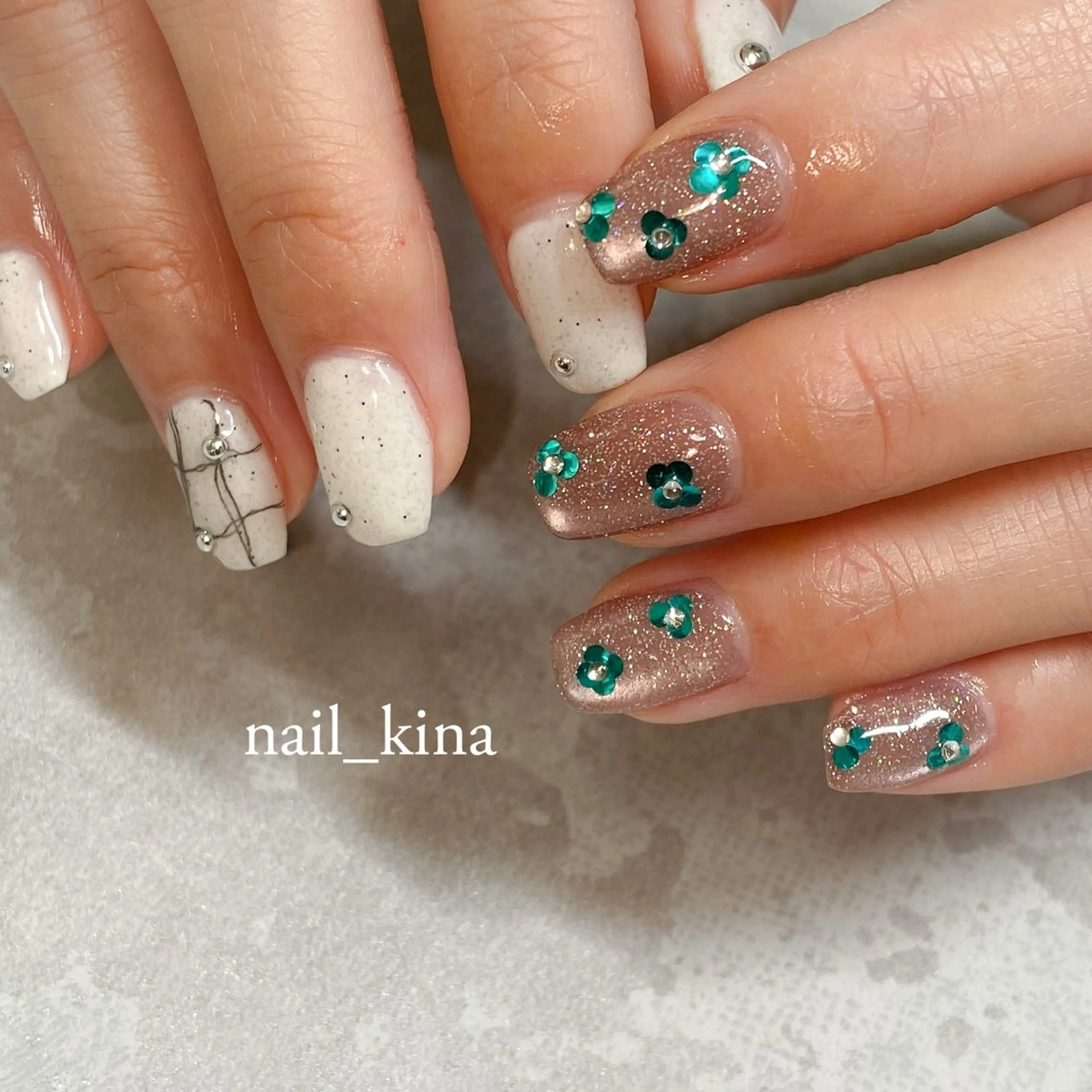 ネイル フラッシュネイル マグネットネイル 春ネイル nail_ kinaのネイルデザイン