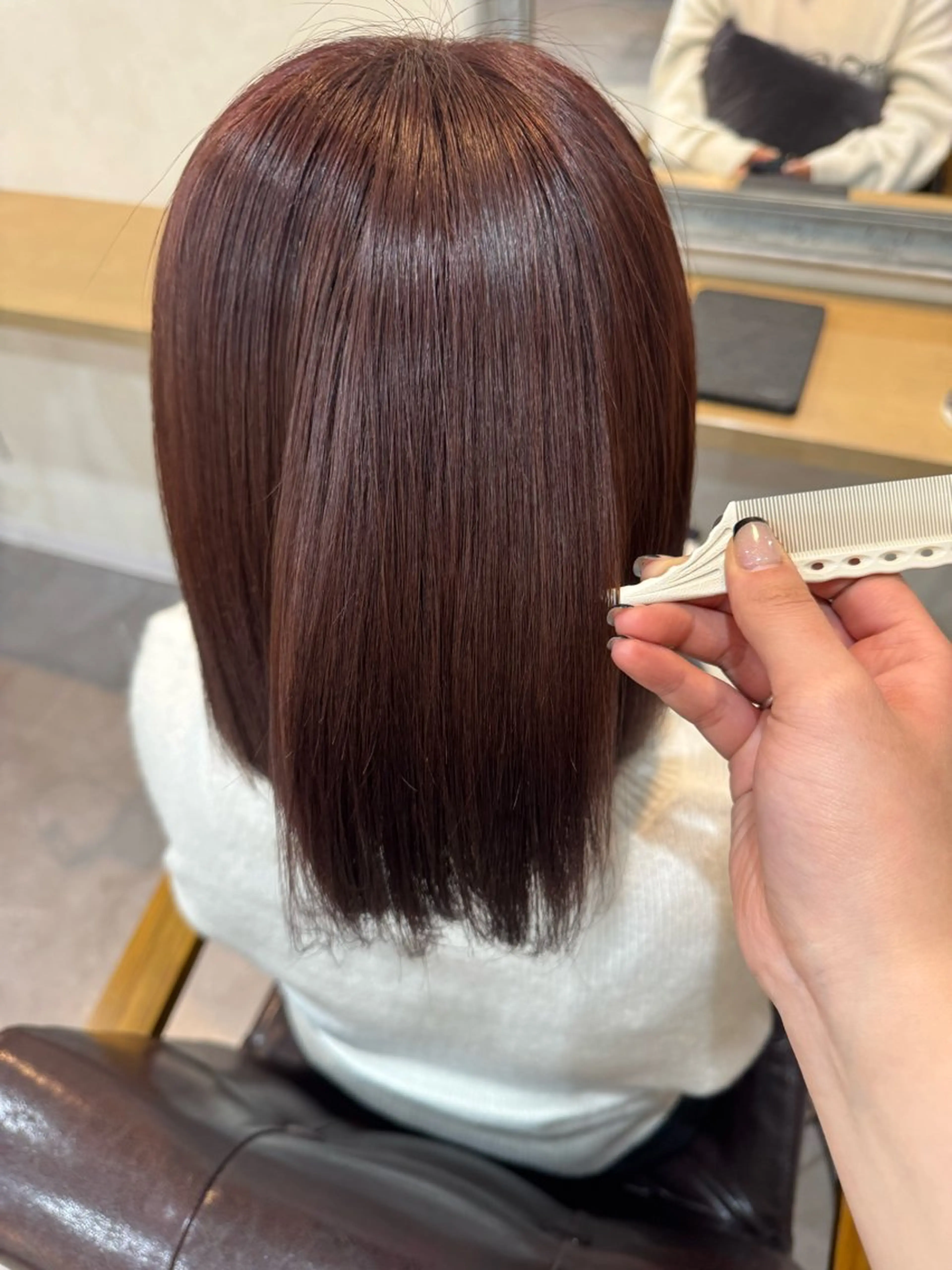 ショート カラー カシス ラベンダーカラー ボブ 船橋 Nerine 【ネリネ】かえでのヘアスタイル