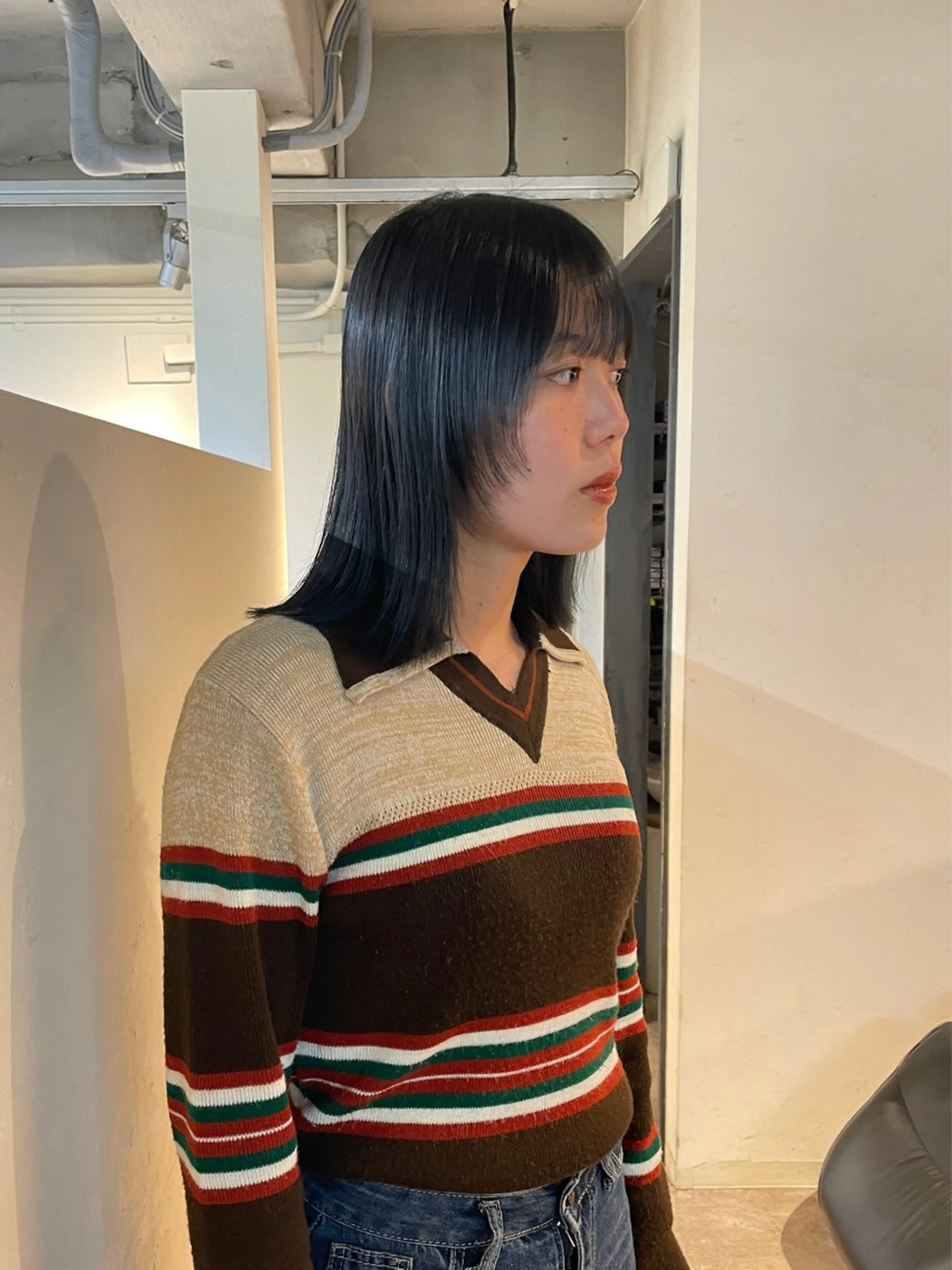 ミディアム カラー ヘアカラー トリートメント 野村矩樂/パーマ /縮毛矯正のヘアスタイル