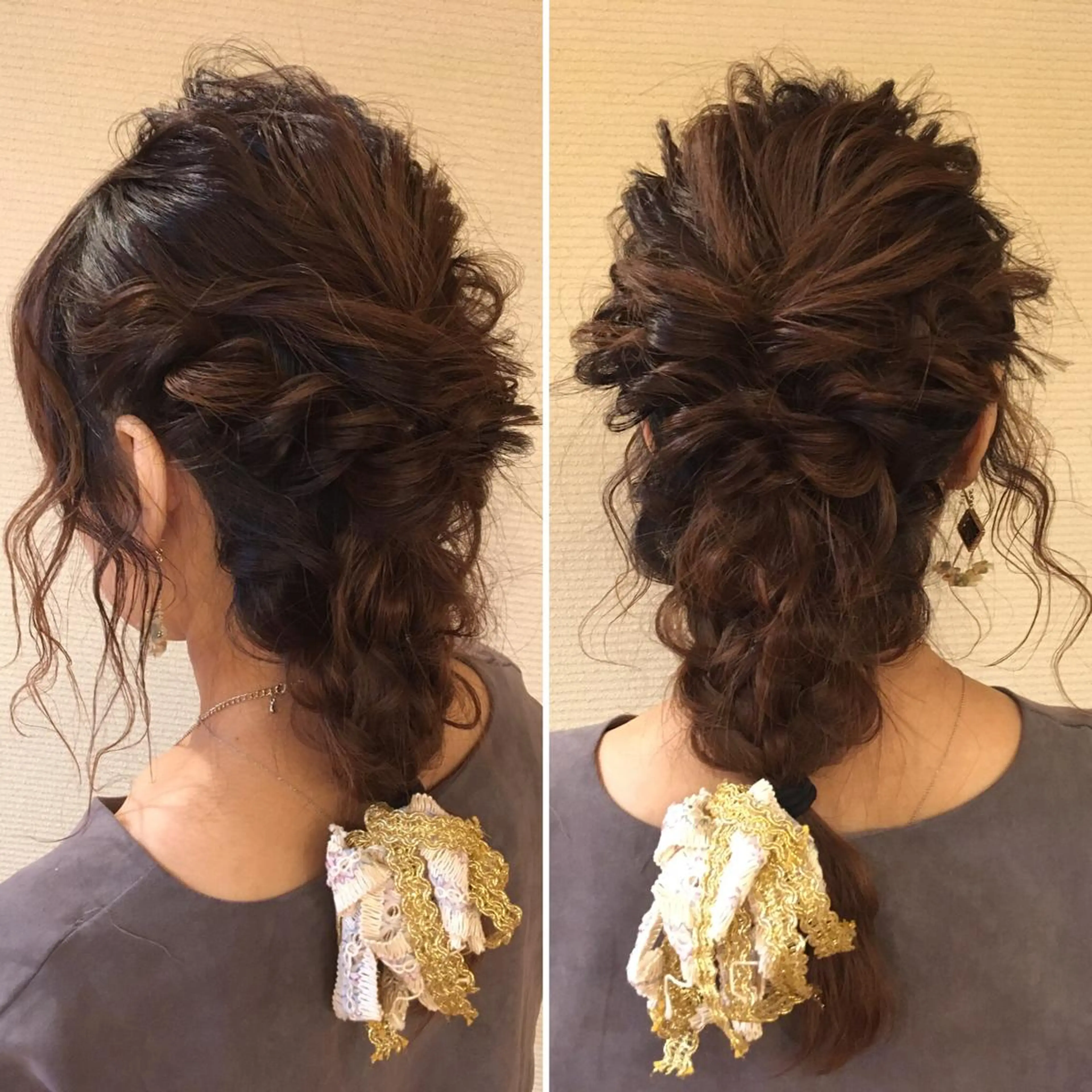 ミディアム ヘアアレンジ 三つ編み ✨🌿大人可愛い愛さ れhair🌿✨松本のヘアスタイル