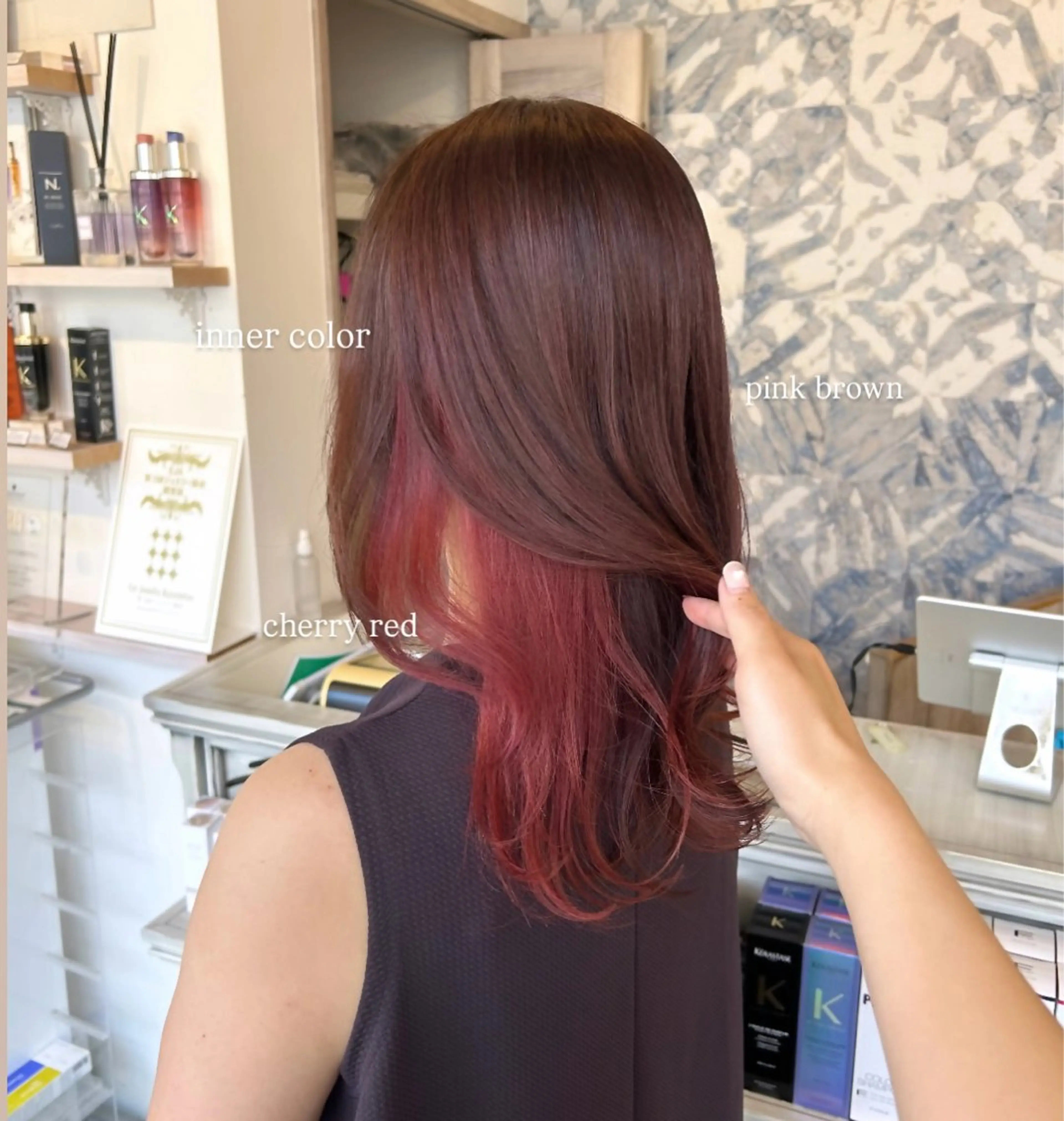 セミロング カラー ヘアカラー 🎀暖色/ ピンク🎀seinaのヘアスタイル