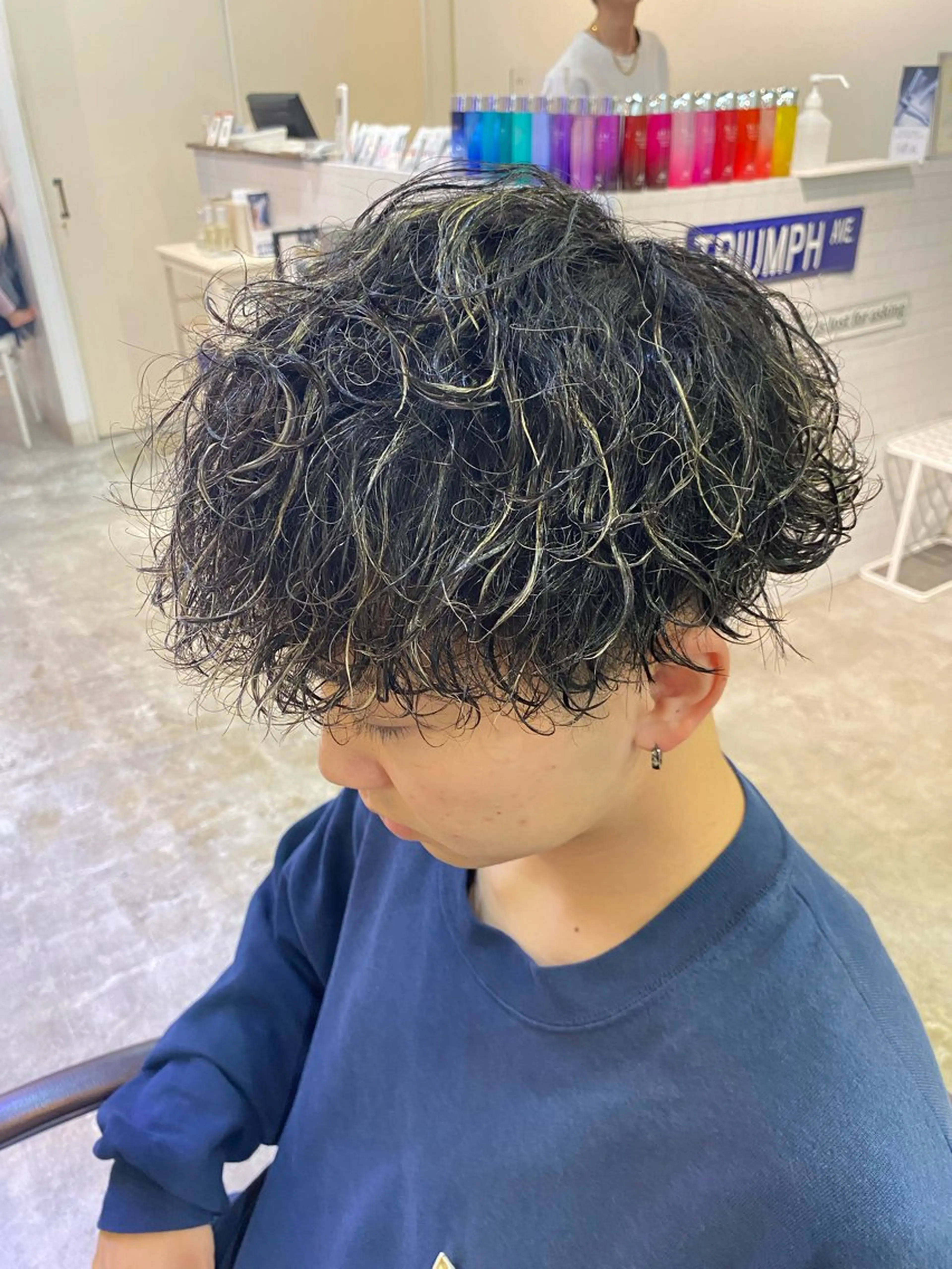 ショート パーマ メンズ カット パーマ パーマ特化/フェザー パーマシャドウ/真生のヘアスタイル