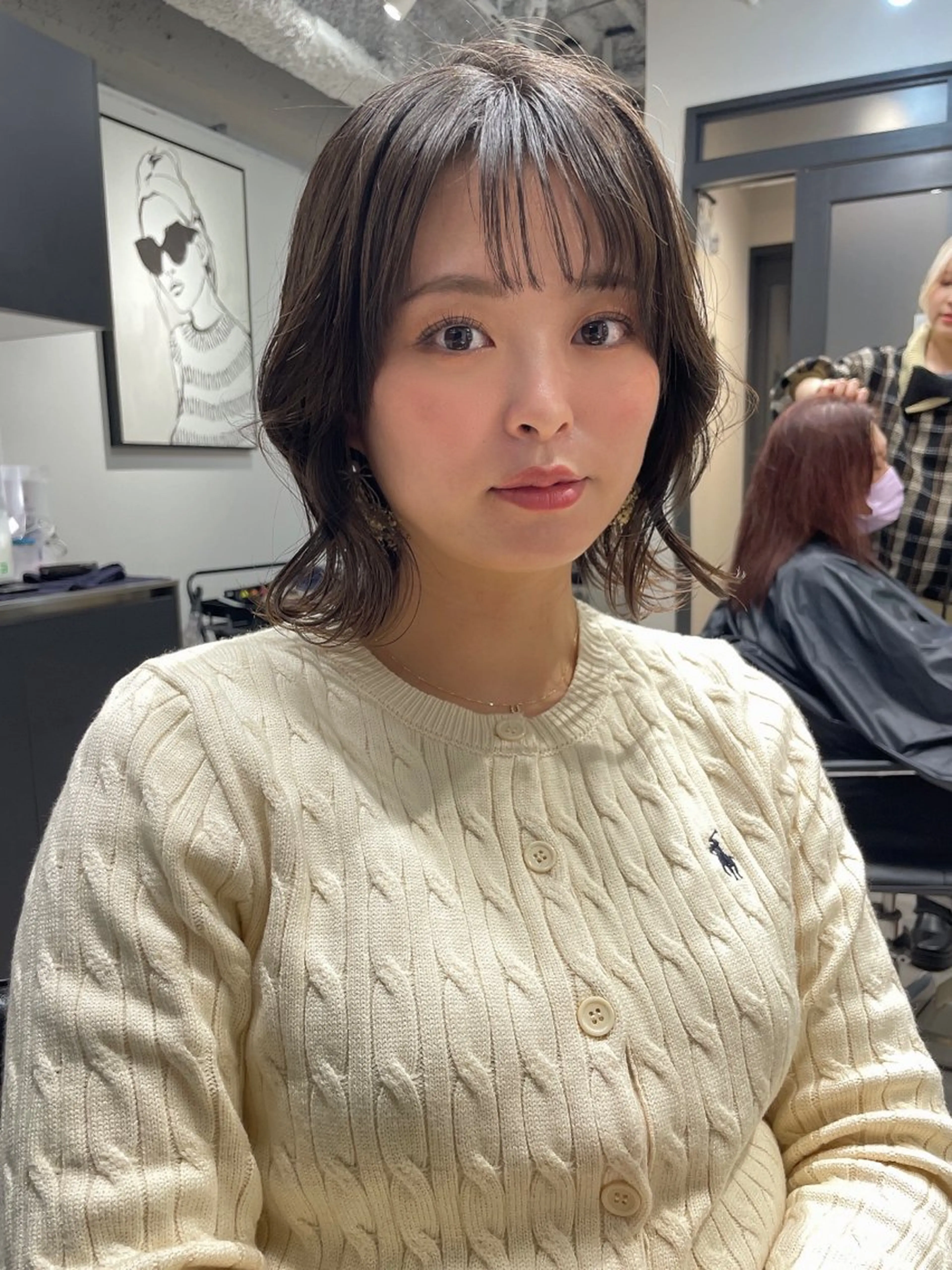 ミディアム カラー カット ヘアカラー トリートメント 髪質改善will hairdesignのヘアスタイル