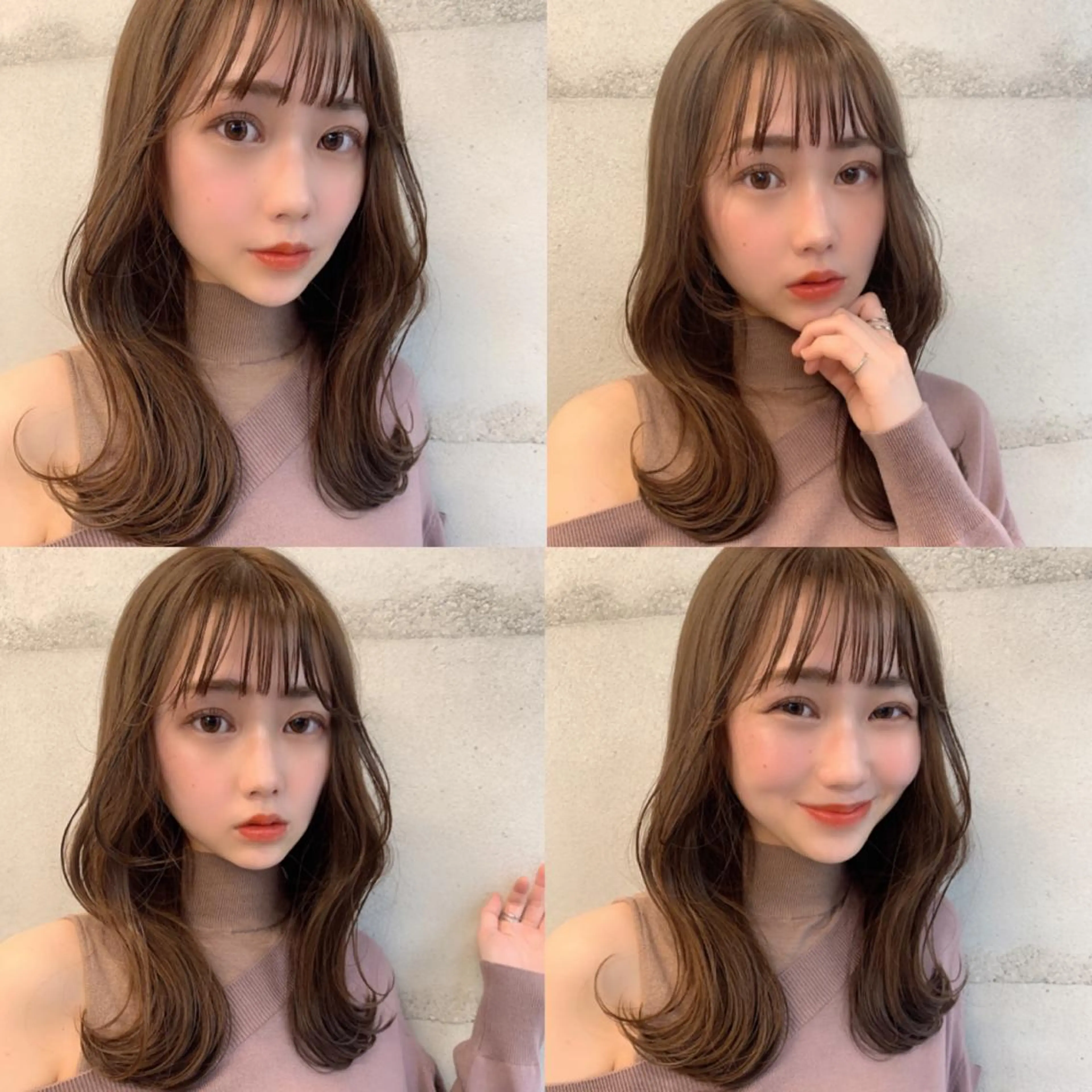 ミディアム カラー 透明感/オリーブ/ グレージュ/YUKAのヘアスタイル