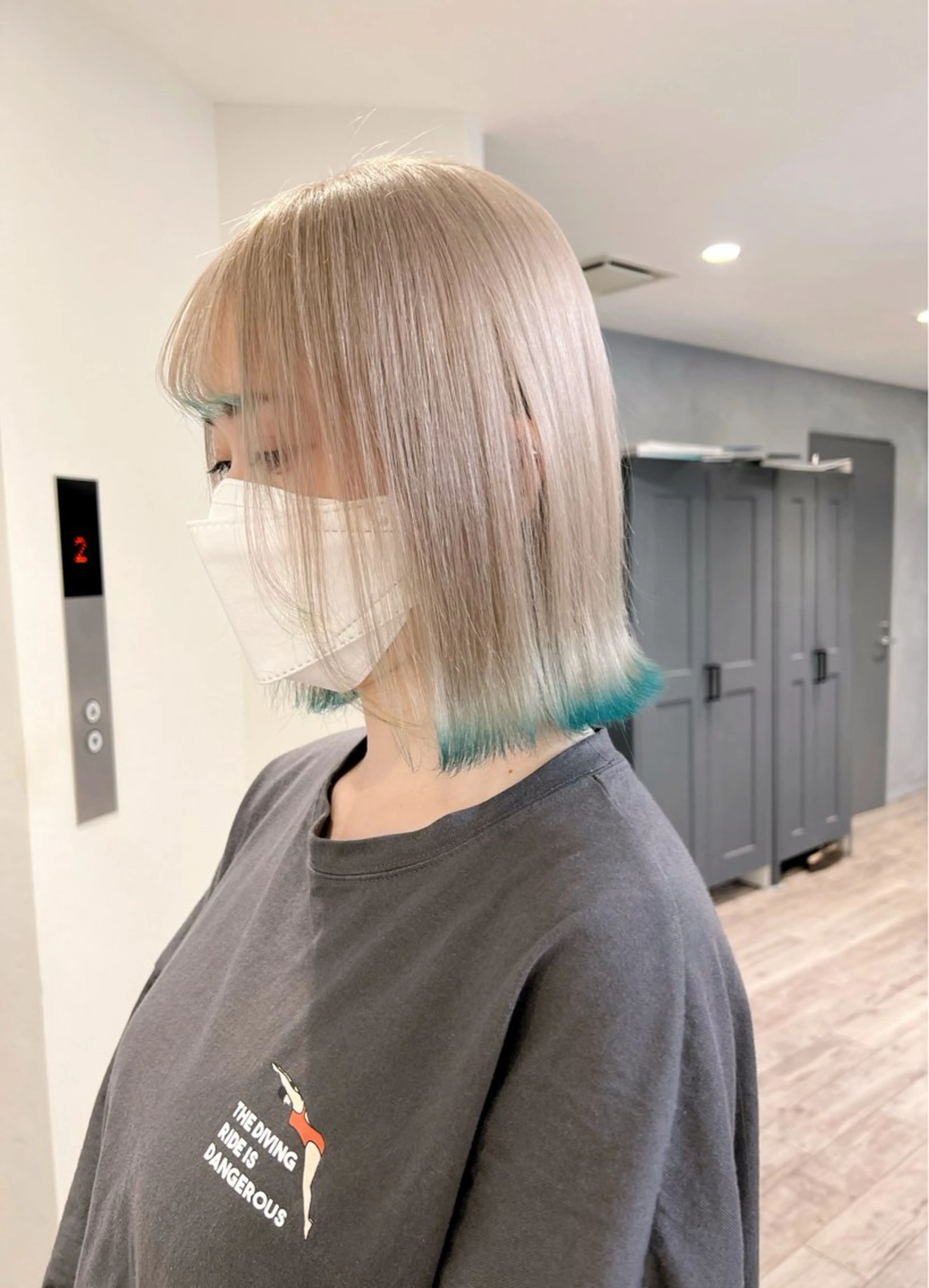 ミディアム ヘアカラー ＆so.所属・SENA/ハイトーン /コーンロウのヘアスタイル