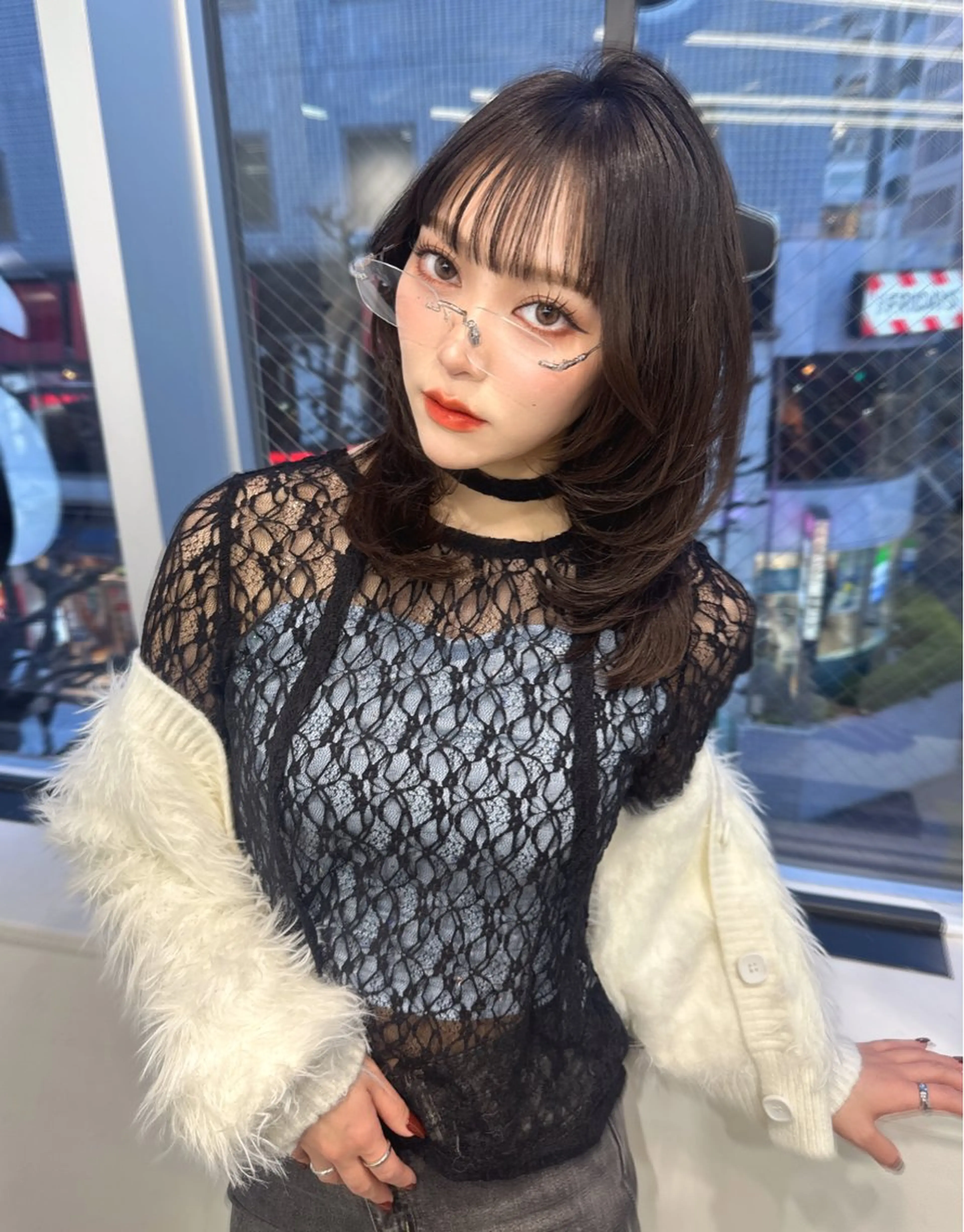 ミディアム 韓国風ヘア レイヤーカット カット ヘアカラー トリートメント 渋谷韓国ヘア🇰🇷 SAYAKA🩶ᩚのヘアスタイル