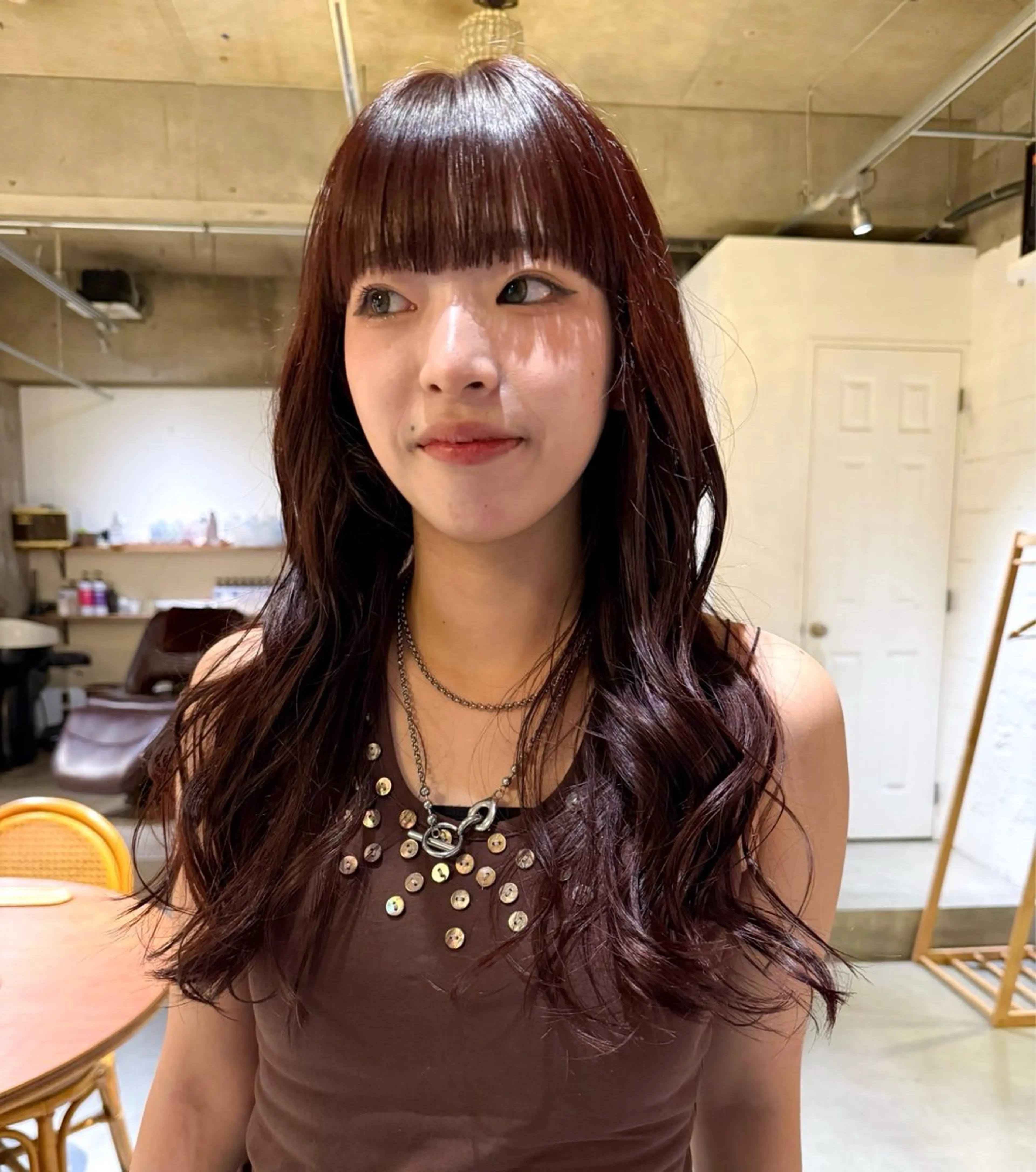 ロング カラー レッドカラー 才下 ゆいのヘアスタイル