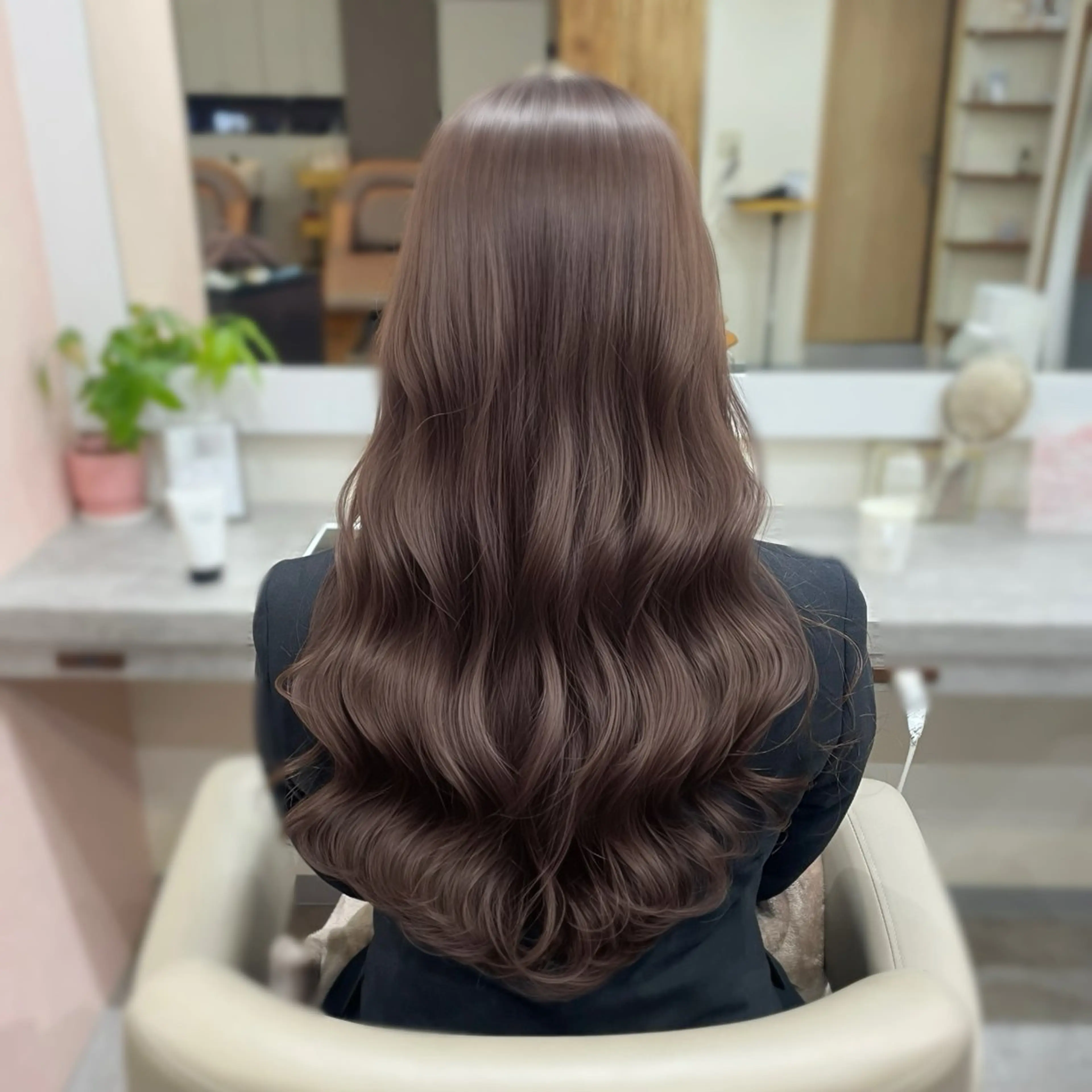 ロング カラー パーマ カット パーマ 韓国ヘア/韓国風 パーマ/kazueのヘアスタイル