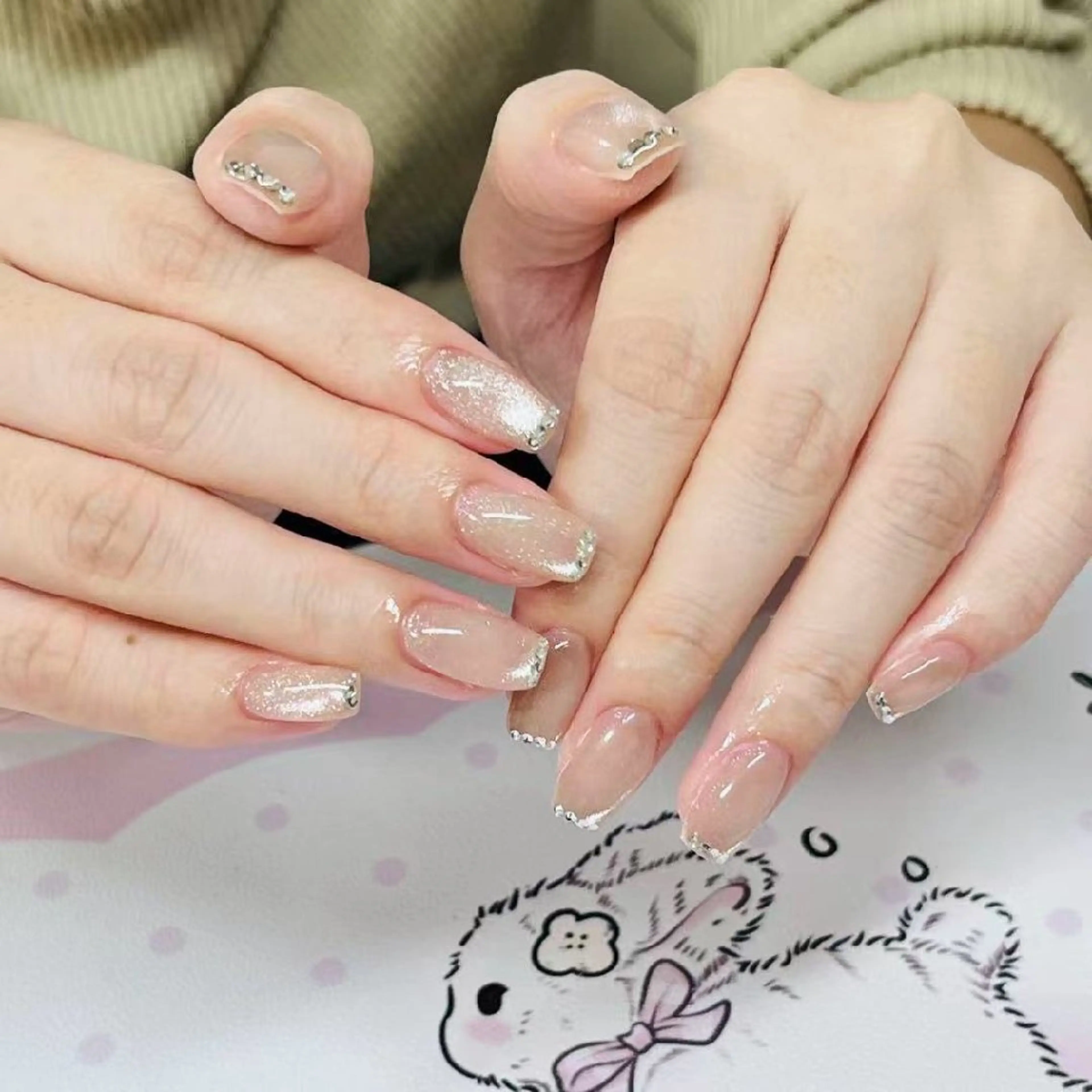 ネイル 氷ネイル・うるうるネイル 韓国ネイル ラメ(グリッター) シンプルネイル ✨モデル募集✨ まつ毛のマツエク・マツパデザイン