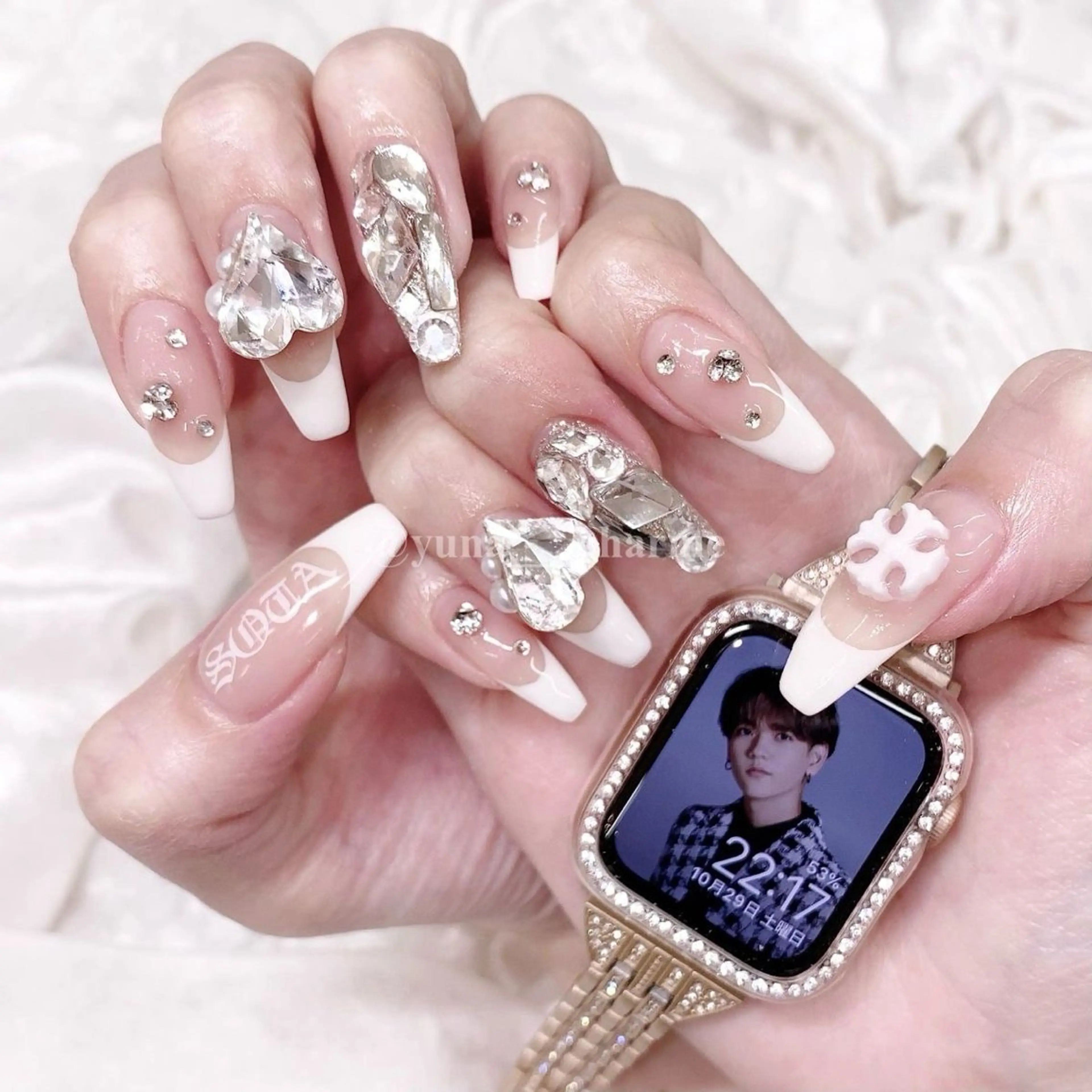 ネイル 長さ出し マグネットネイル ミラーネイル ピンク ネイルチップ Lee Nailsのネイルデザイン