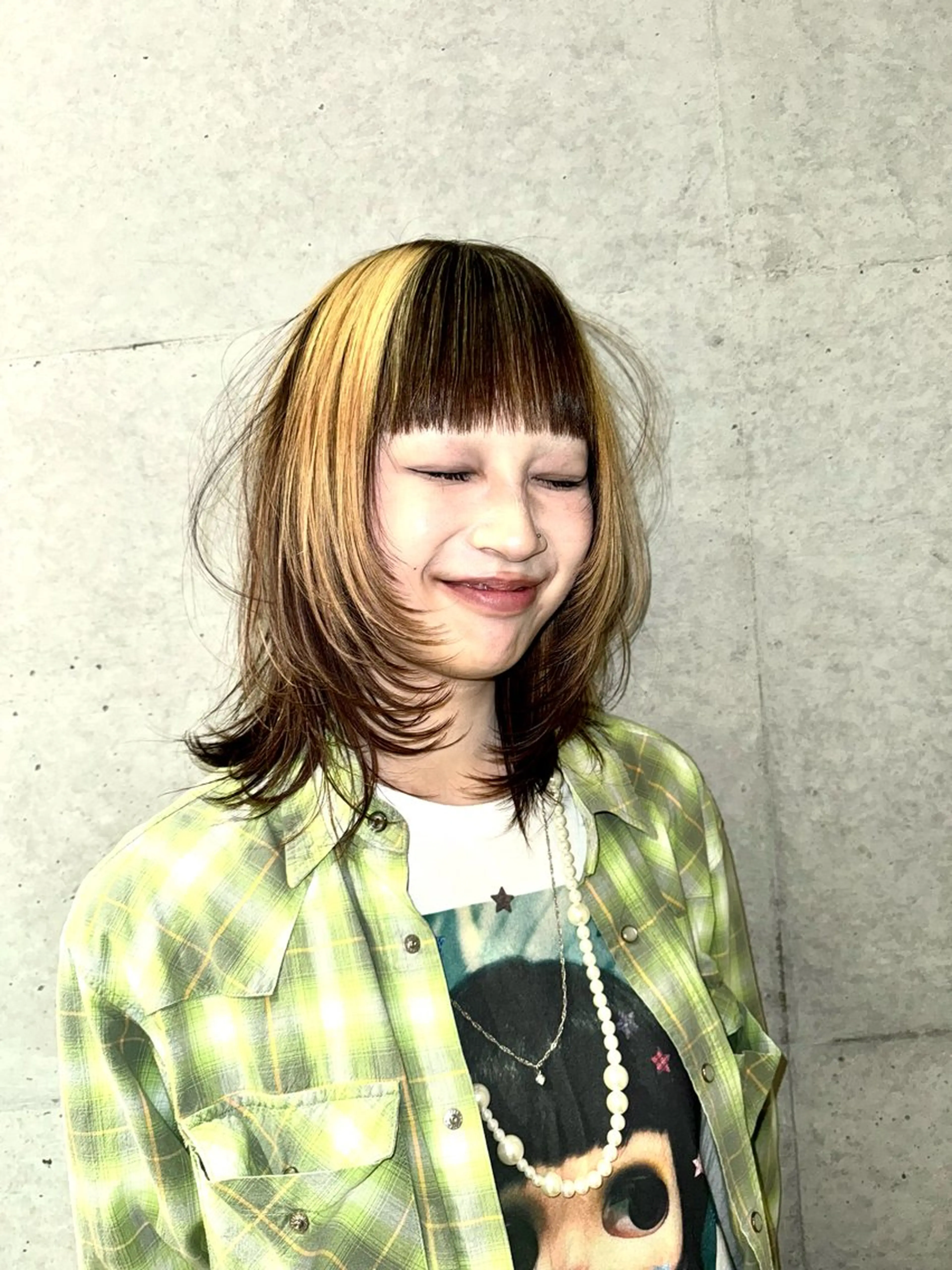 ミディアム カラー カット ヘアカラー トリートメント デザインカラー⭐︎★ 🐆hyo🐆のヘアスタイル