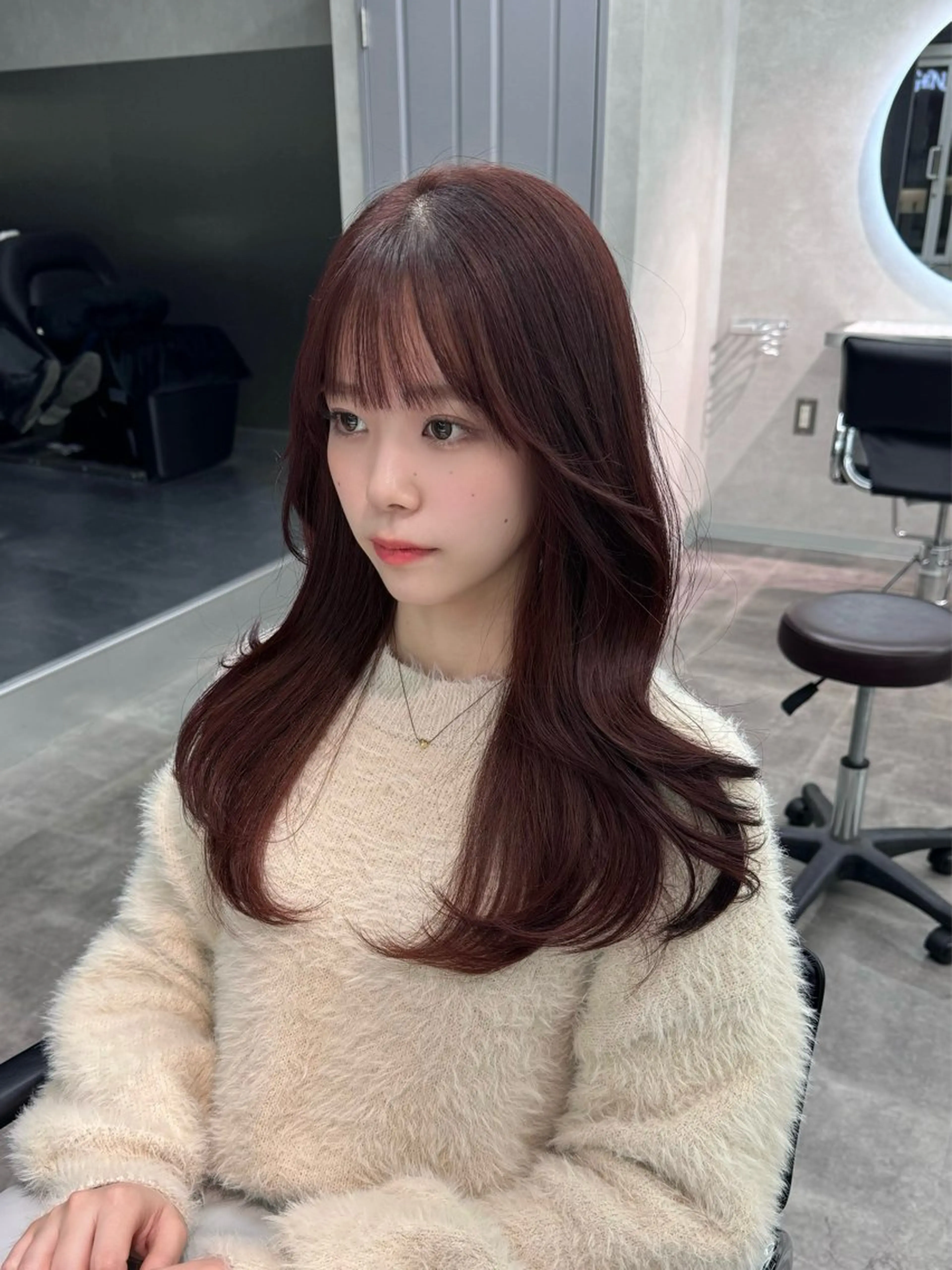 ロング カラー カット ヘアカラー 韓国レイヤーカット 🇰🇷千葉のヘアスタイル