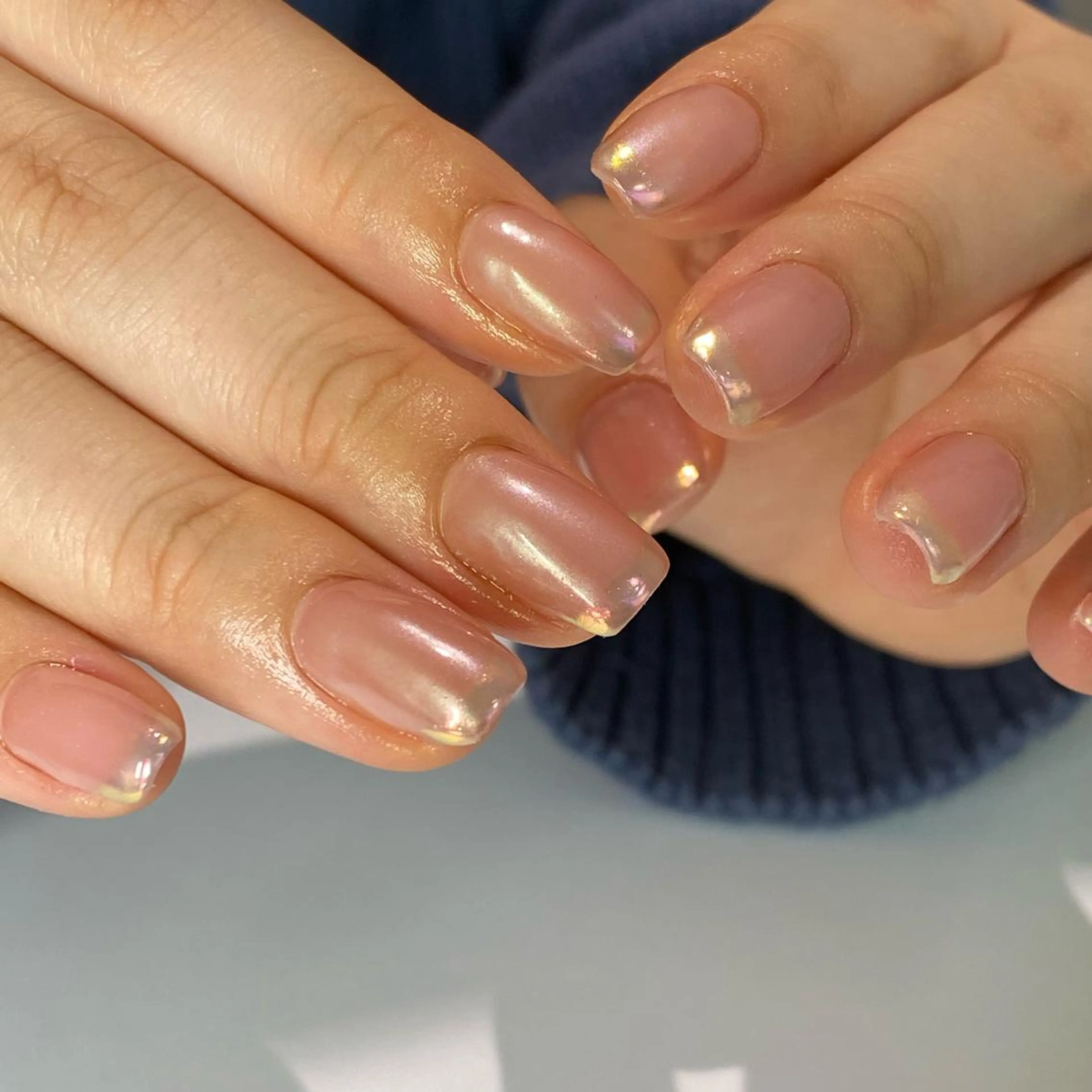 ネイル オーロラネイル フレンチネイル 春ネイル ayana nails所属・nail salon ayanaのネイルデザイン