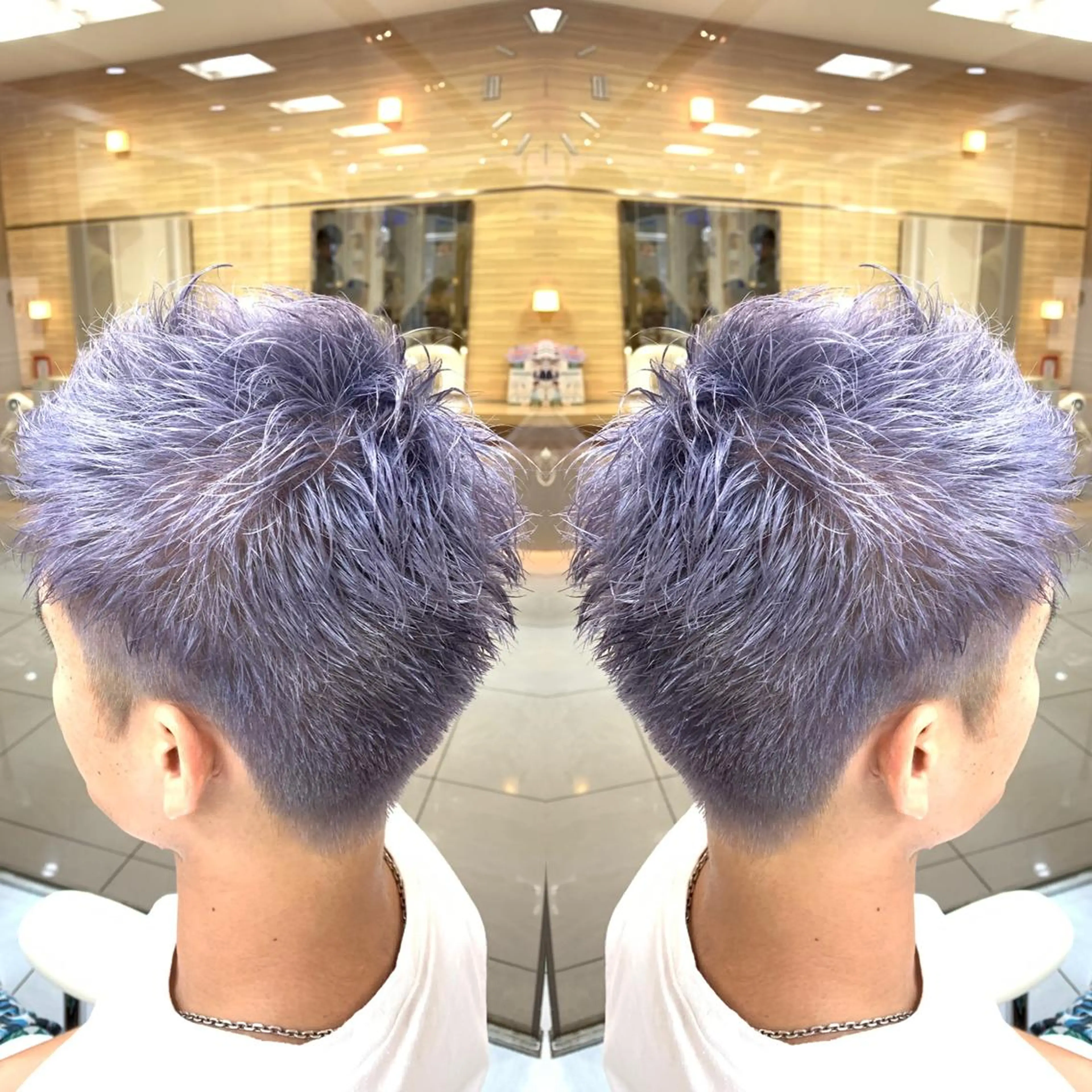 ショート カラー 縮毛/レイヤー 韓国/橋口のヘアスタイル