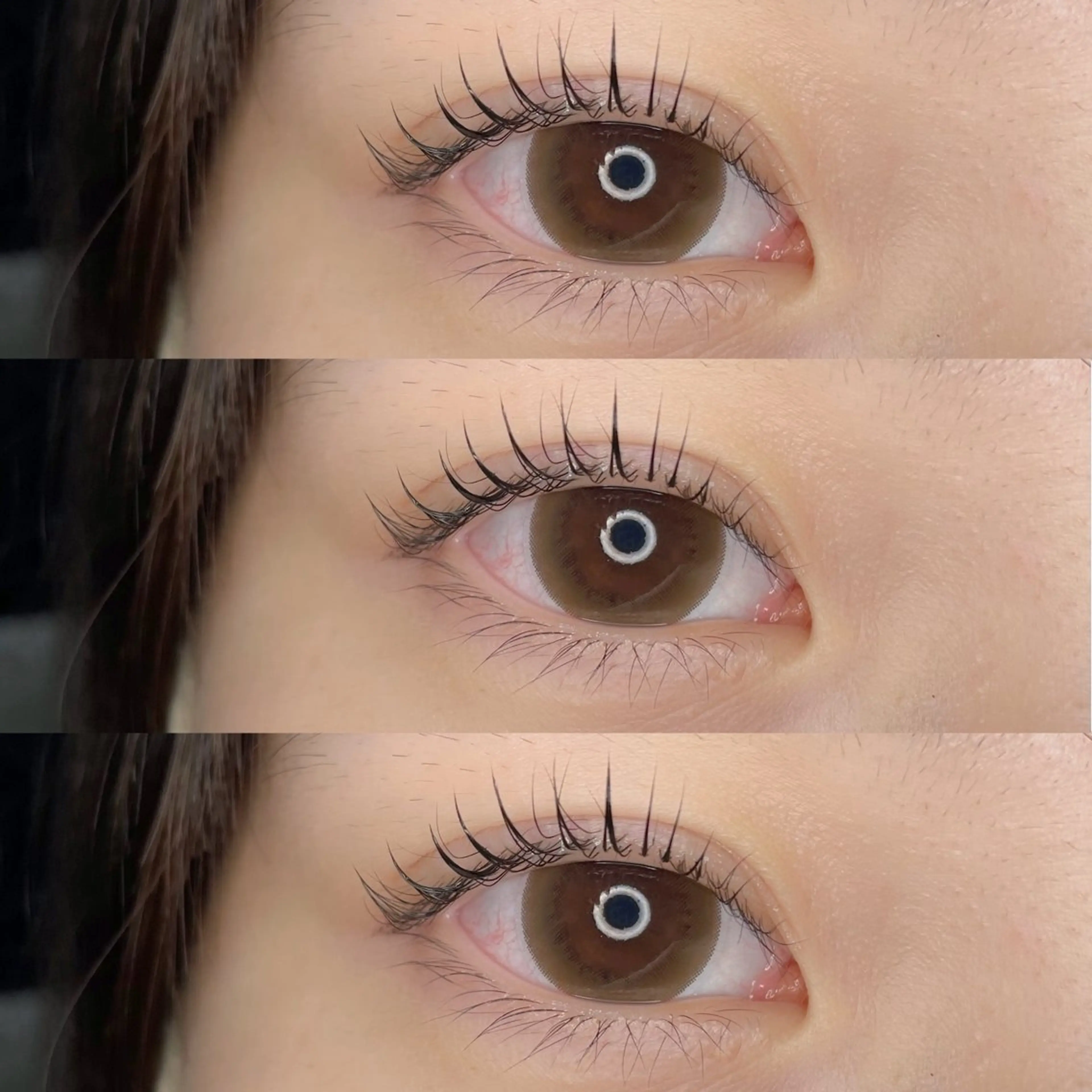 上まつ毛パーマ　エクステついてる方は施術できないです　オフも不可です。なにもまつ毛についてない方のみの施術の写真