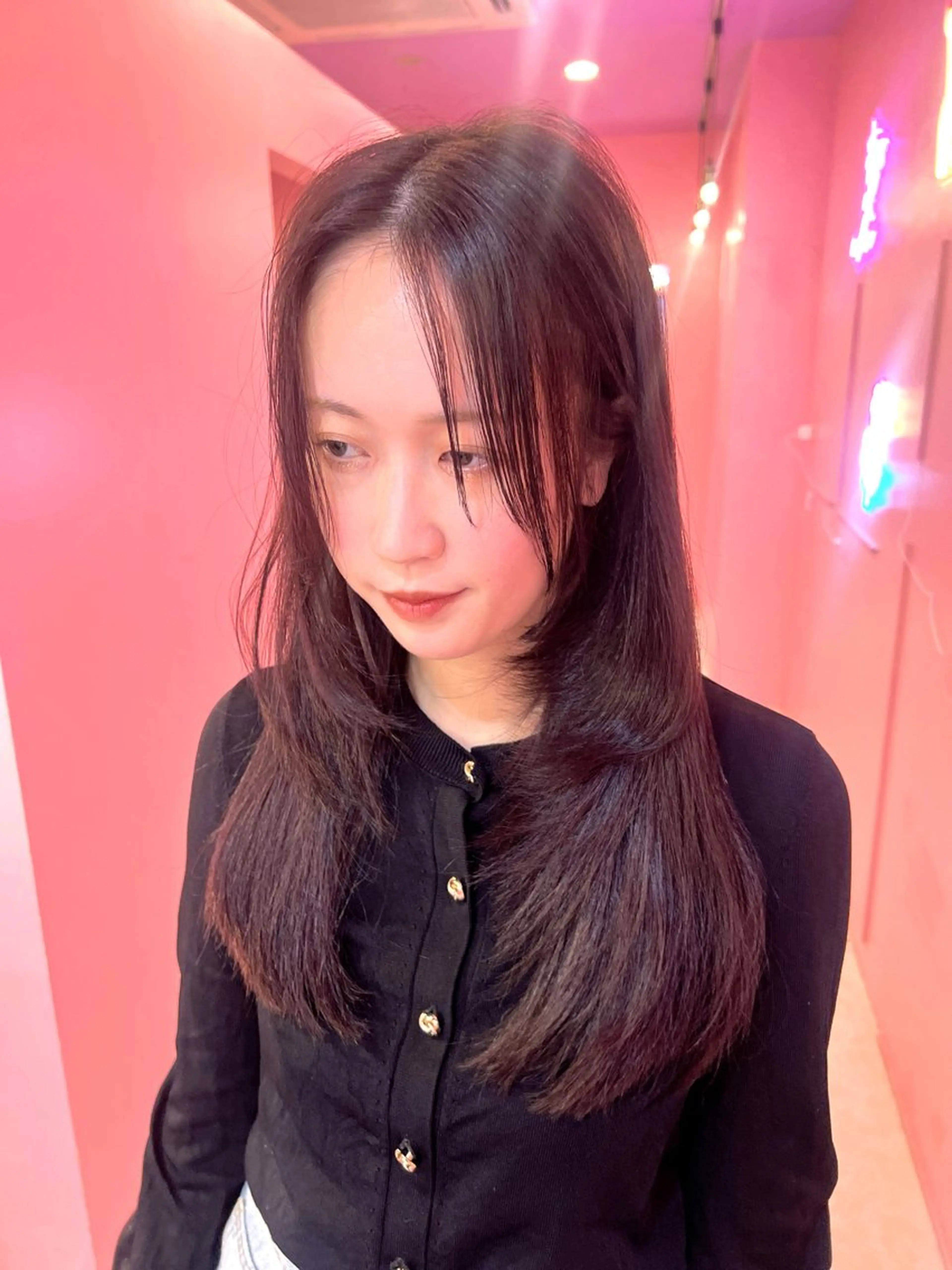 ロング カット ヘアカラー トリートメント 紙屋町ショート /ボブ　パーマ河内蓮のヘアスタイル