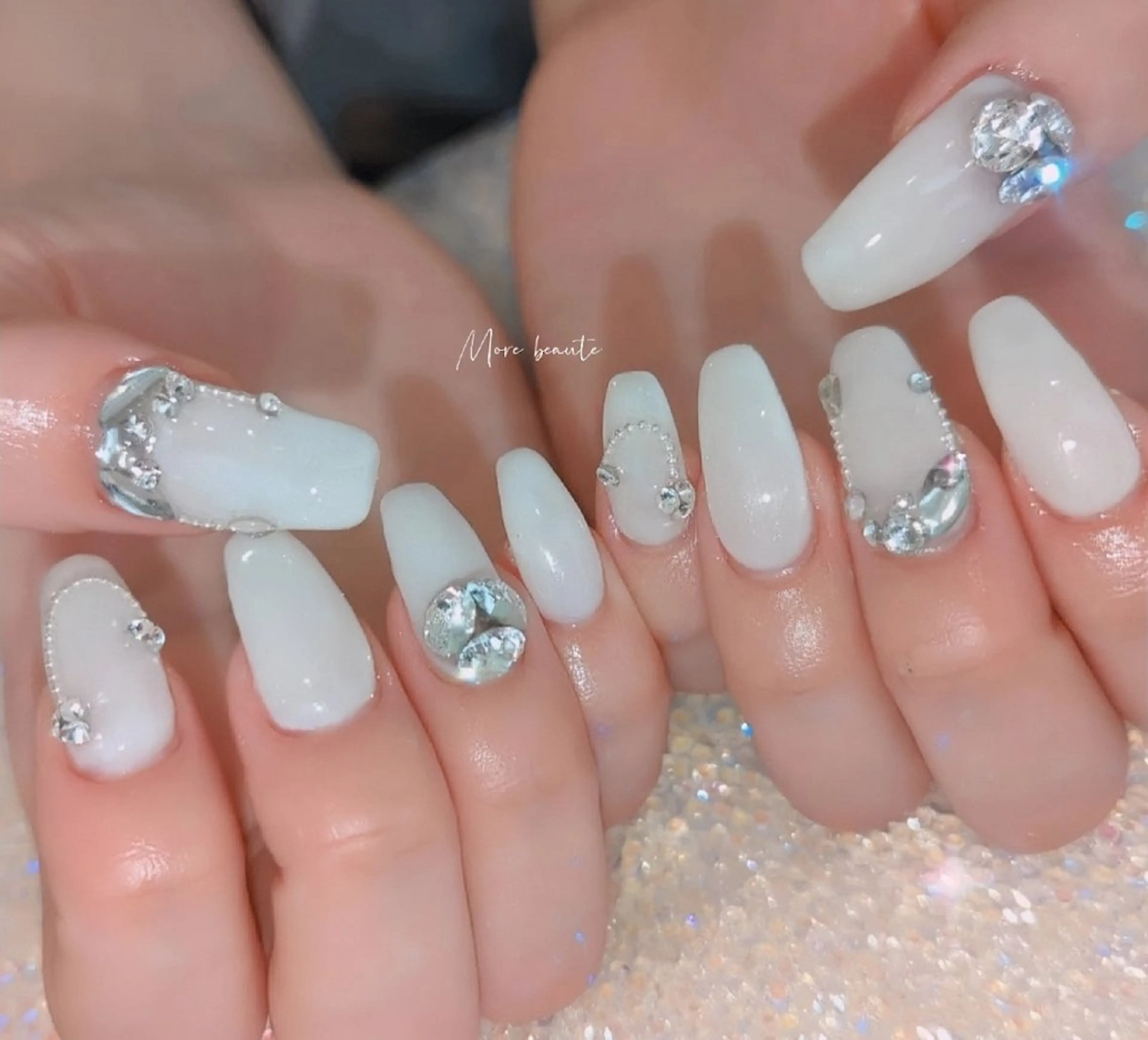 ネイル アートネイル ジェルネイル ハート 韓国ネイル マグネットネイル ハンドネイル I LOVE ME  NAIL.｡.:*♡のネイルデザイン