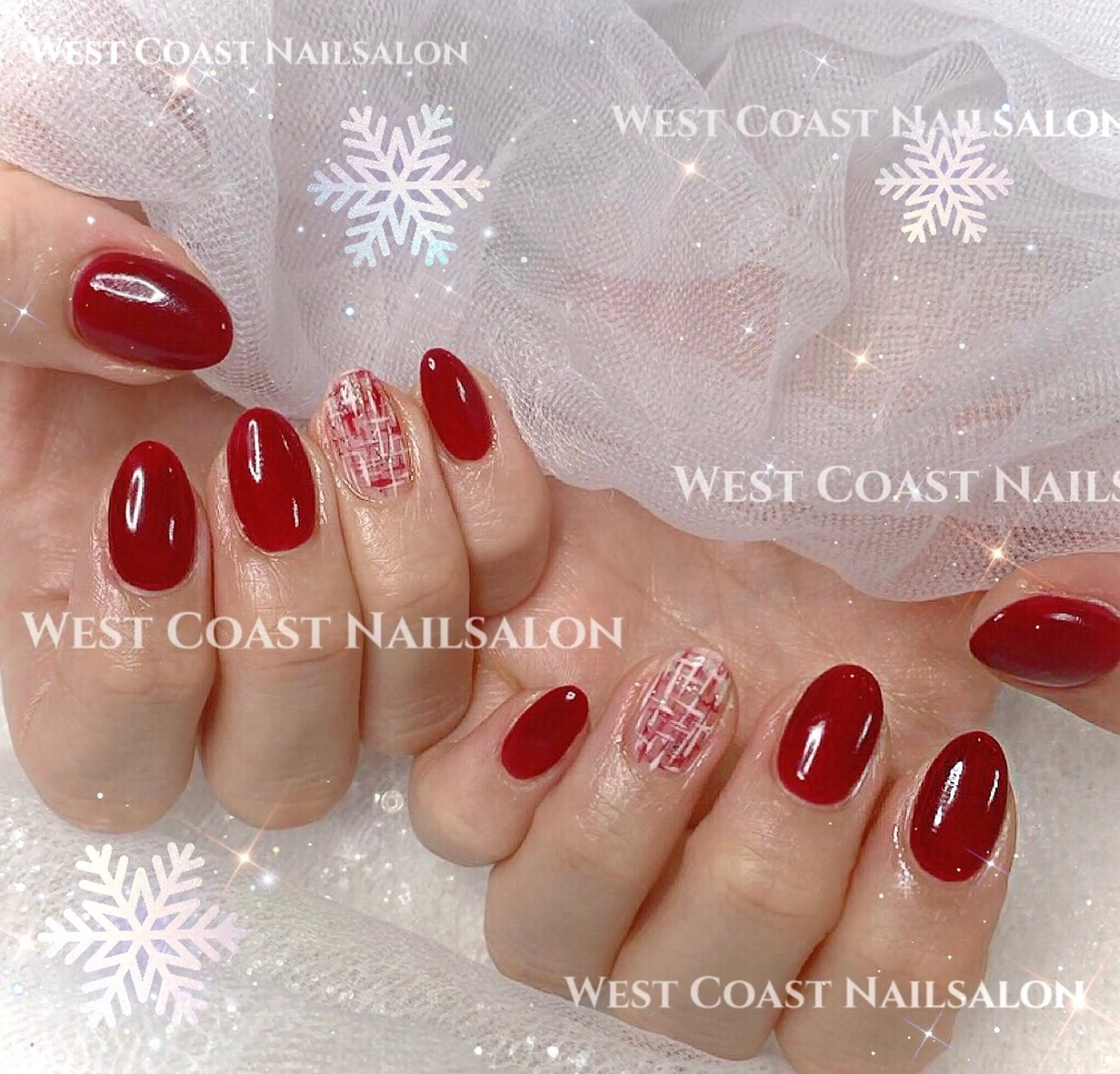 ネイル リボン、ガーリー パーツ放題専門店のネイルデザイン