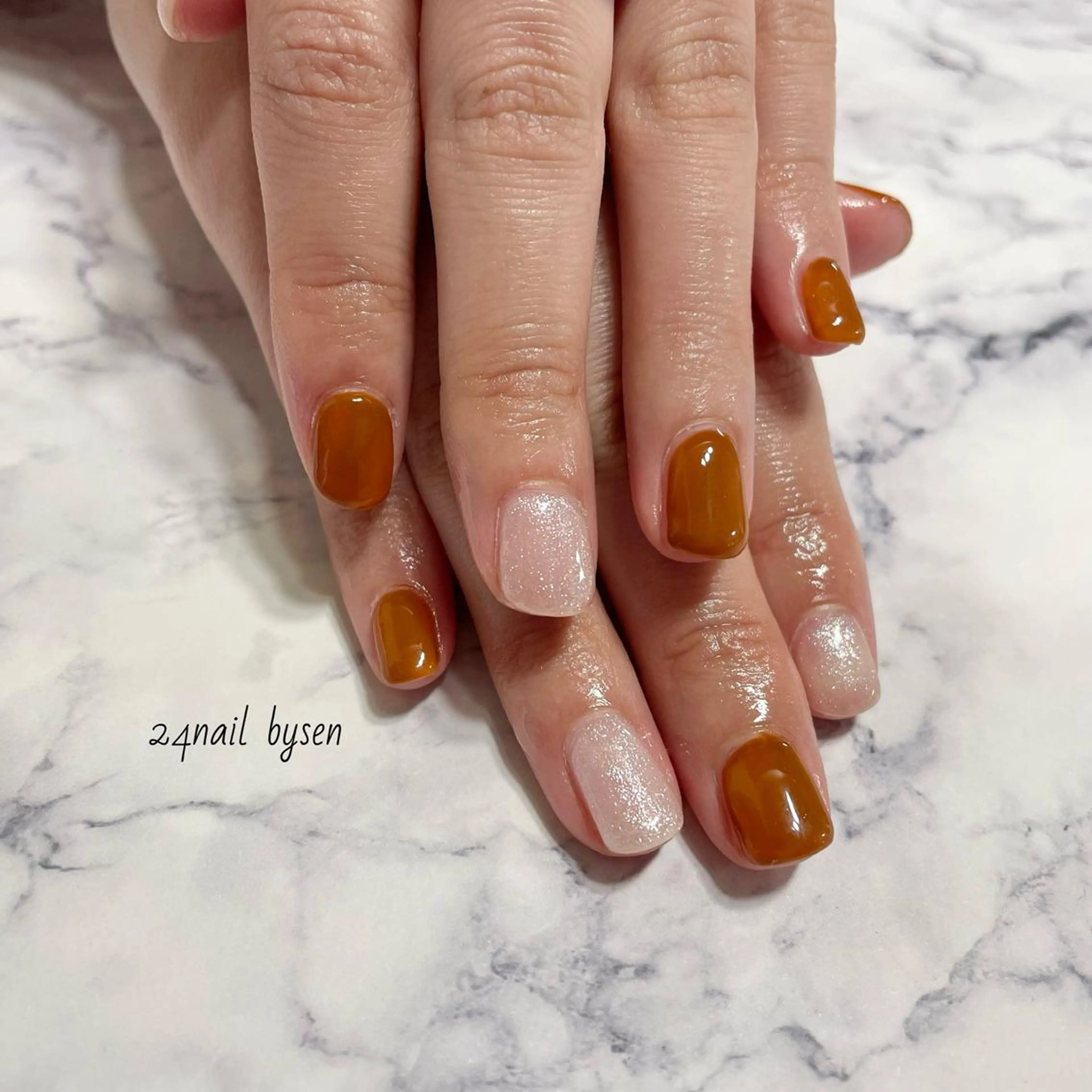 ネイル オーロラネイル クリアネイル ジェルネイル キラキラネイル ラメ(グリッター) Atelier by 24nail/Ayaのネイルデザイン