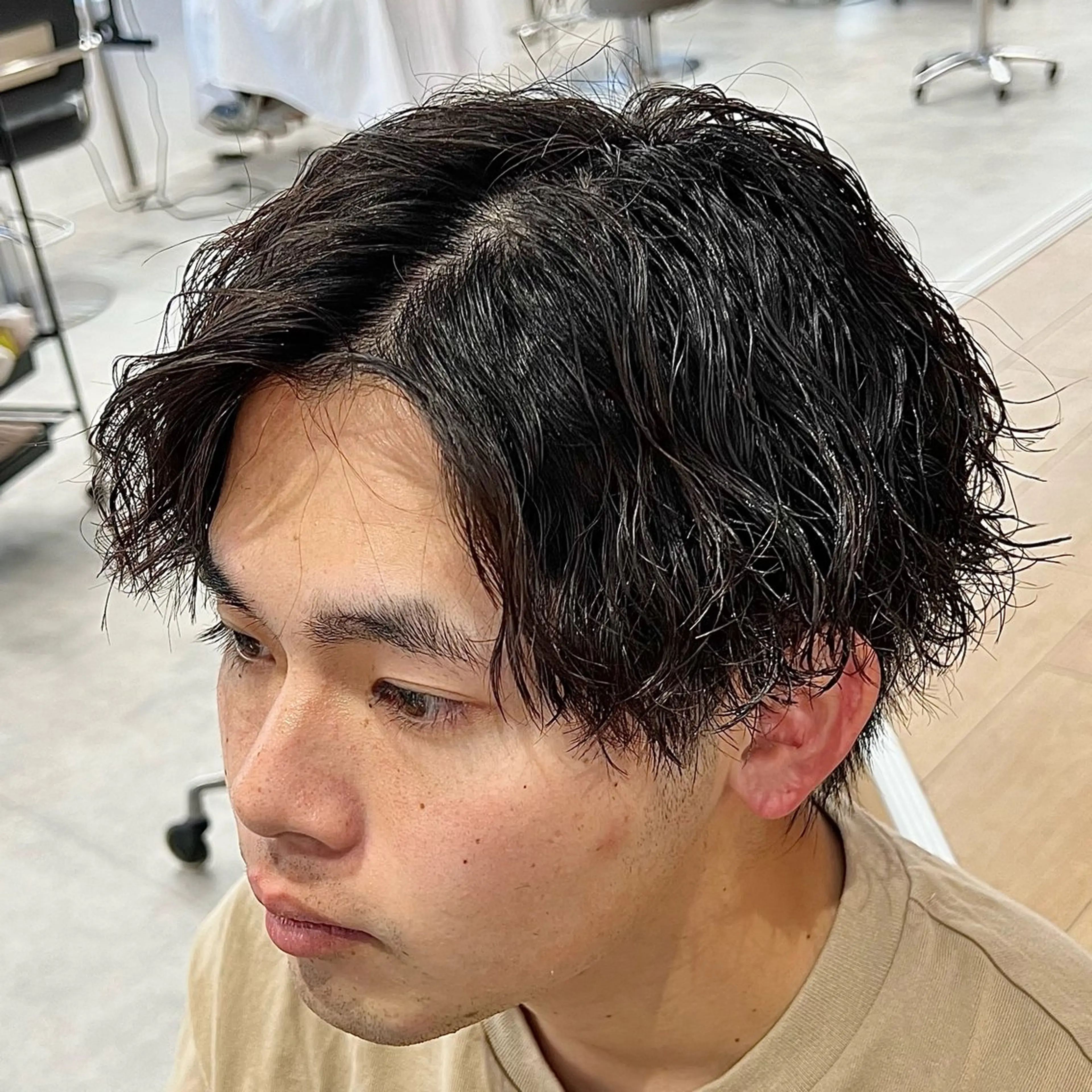 ショート パーマ メンズ カット パーマ メンズパーマ/波巻き 新潟/万代/夏芽🎀のヘアスタイル