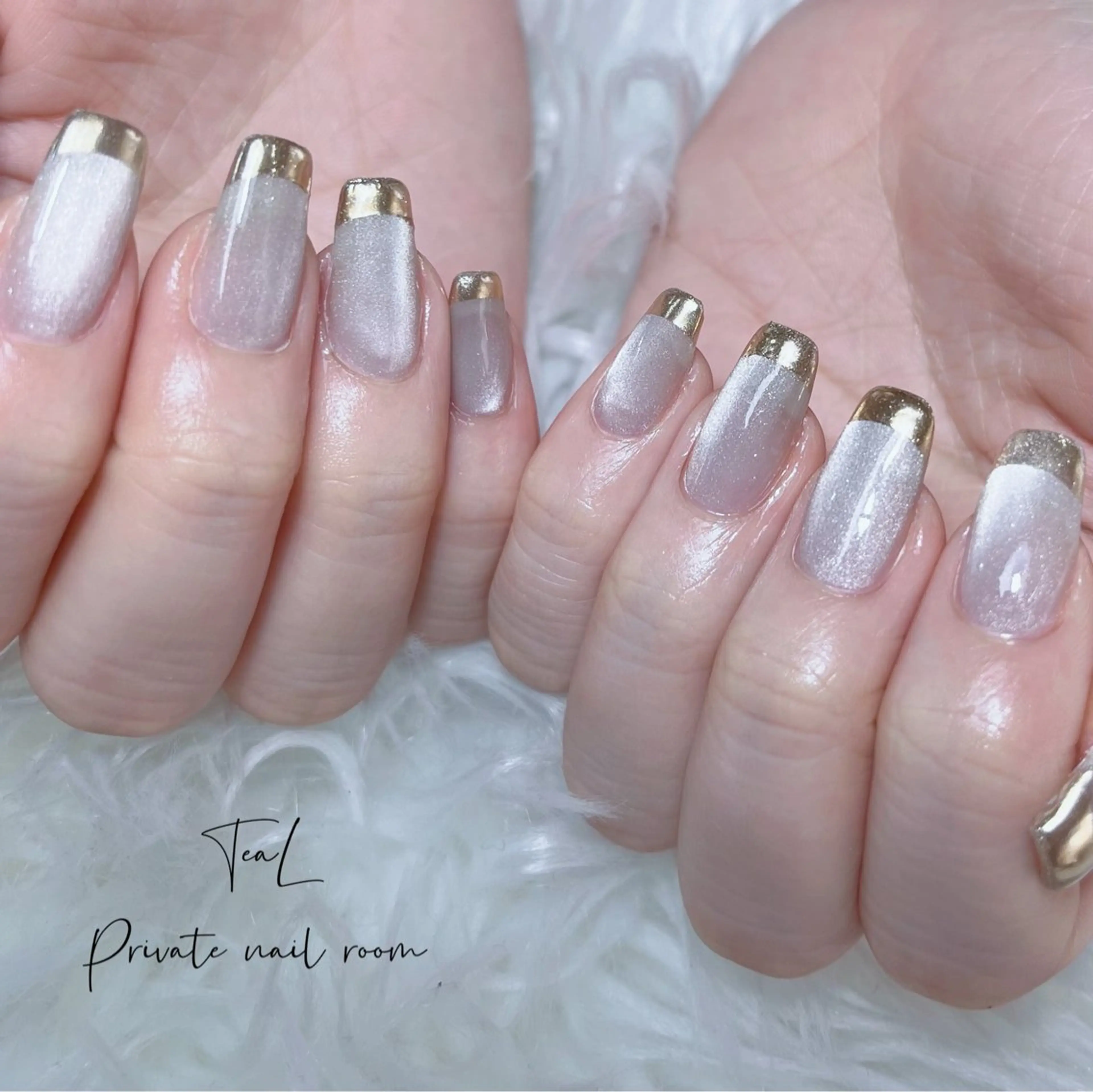 ネイル フレンチネイル ミラーネイル シンプルネイル ハンドネイル TeaL nailのネイルデザイン