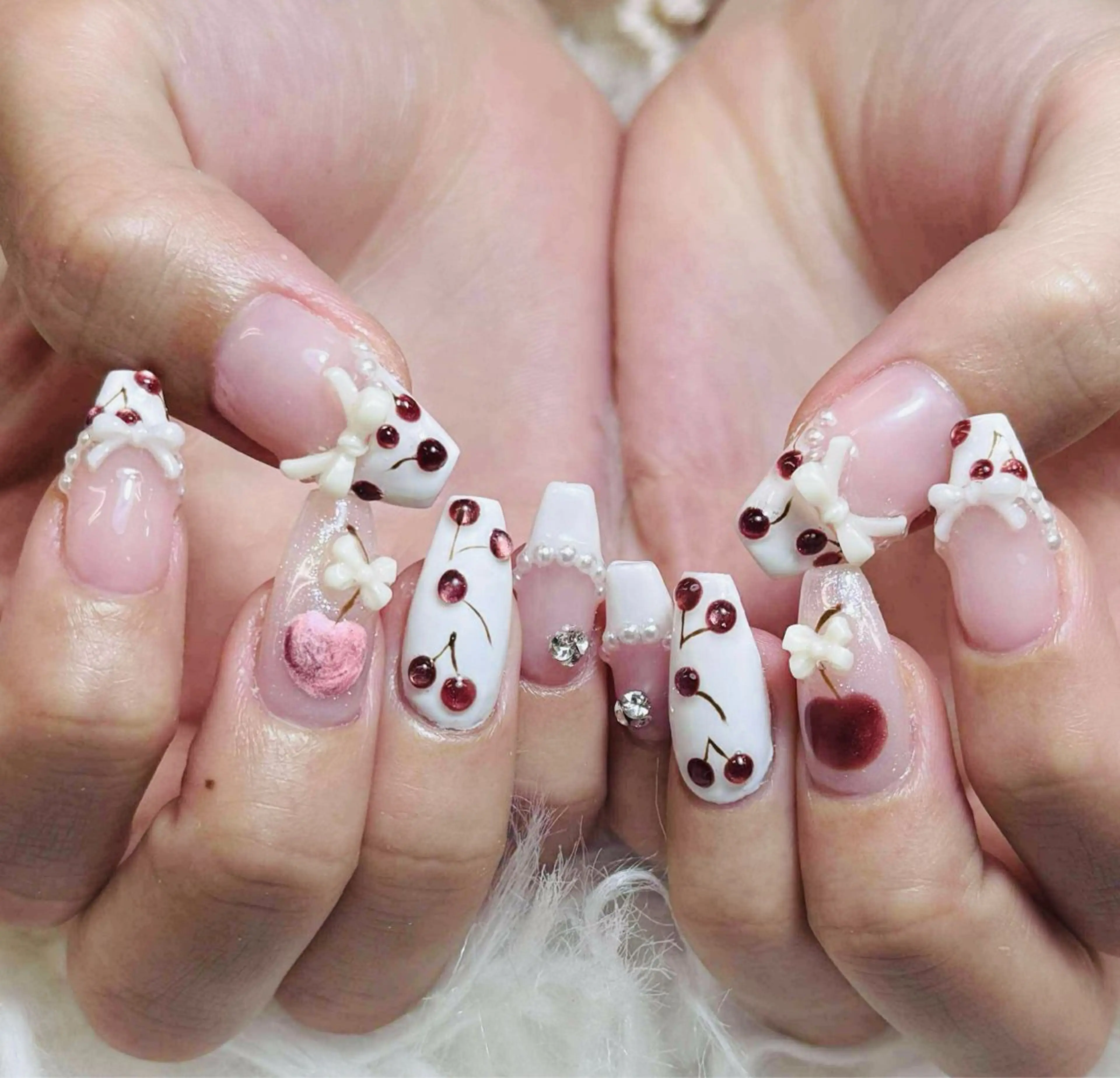 ネイル チークネイル 長さ出し フットネイル マグネットネイル 持ち込み ANH NAIL ゴテゴテ専門店💎のネイルデザイン