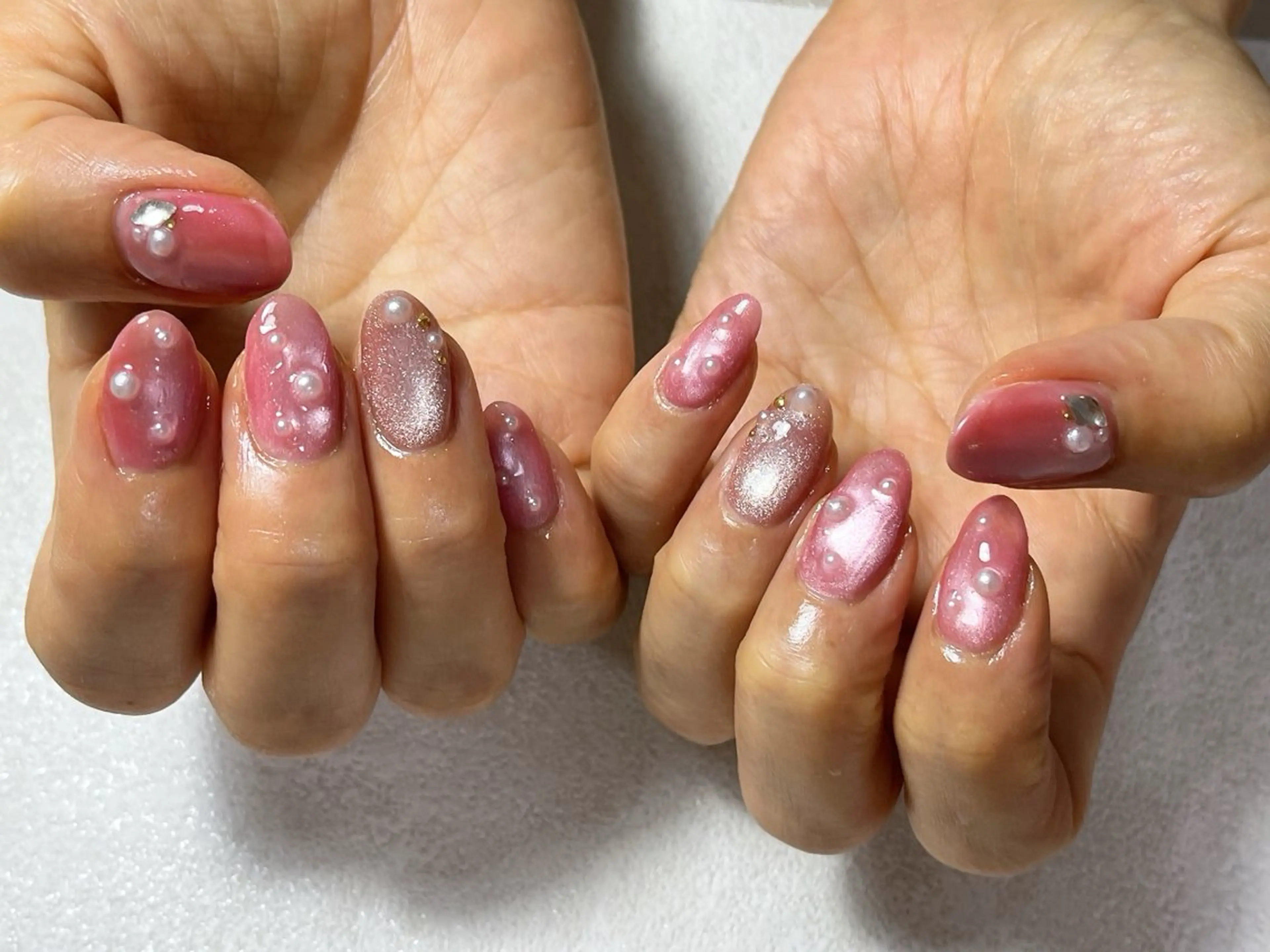 ネイル オーロラネイル フットネイル フレンチネイル ジェルネイル マグネットネイル ハンドネイル Mogu nail 二子玉川のネイルデザイン