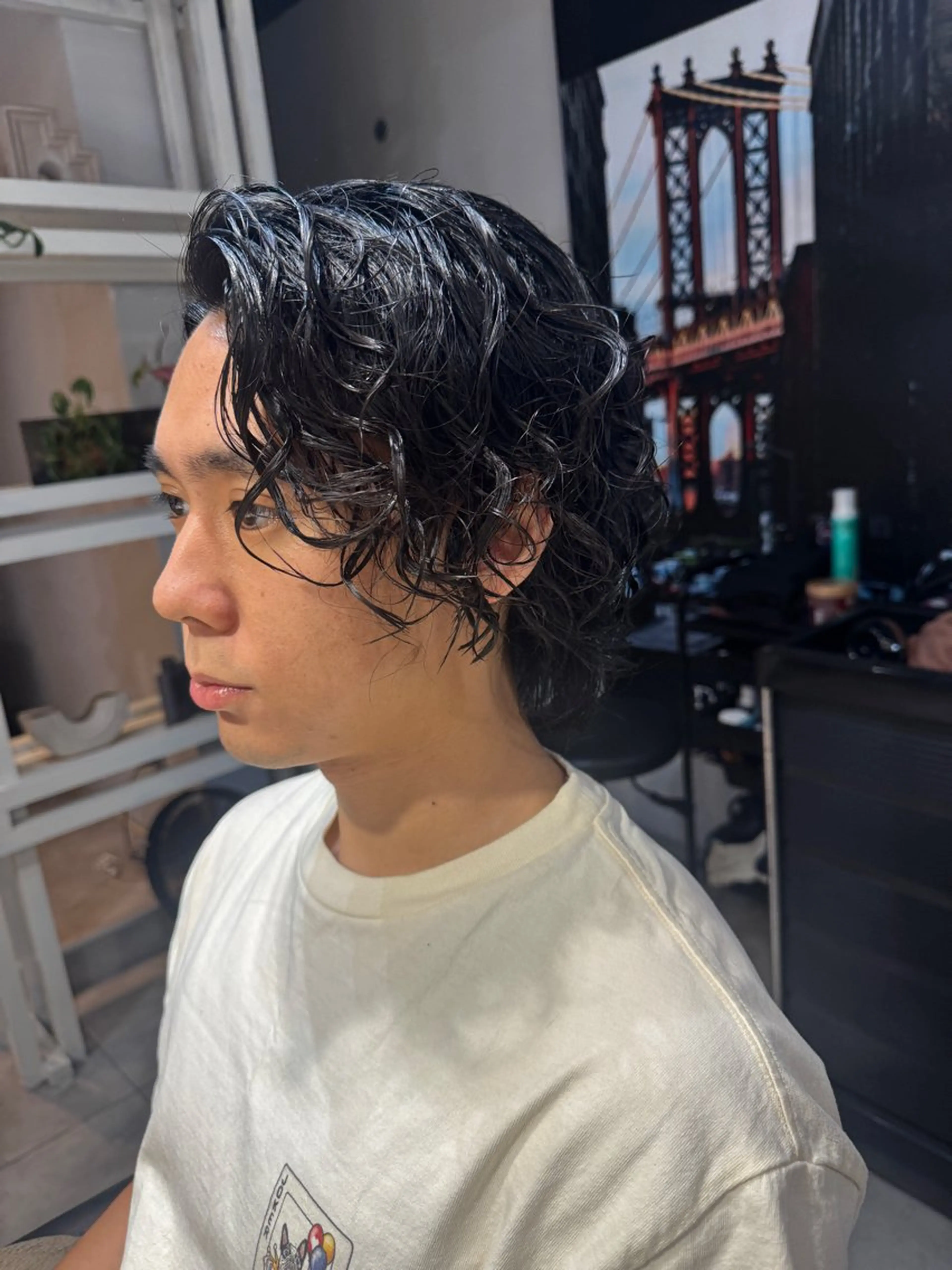 ミディアム パーマ メンズ ミディアムパーマ メンズパーマ メンズウルフカット ウルフカット スパイラルパーマ カット パーマ トリートメント Dxxxx III所属・女性目線の大人 メンズ*Ayakaのヘアスタイル