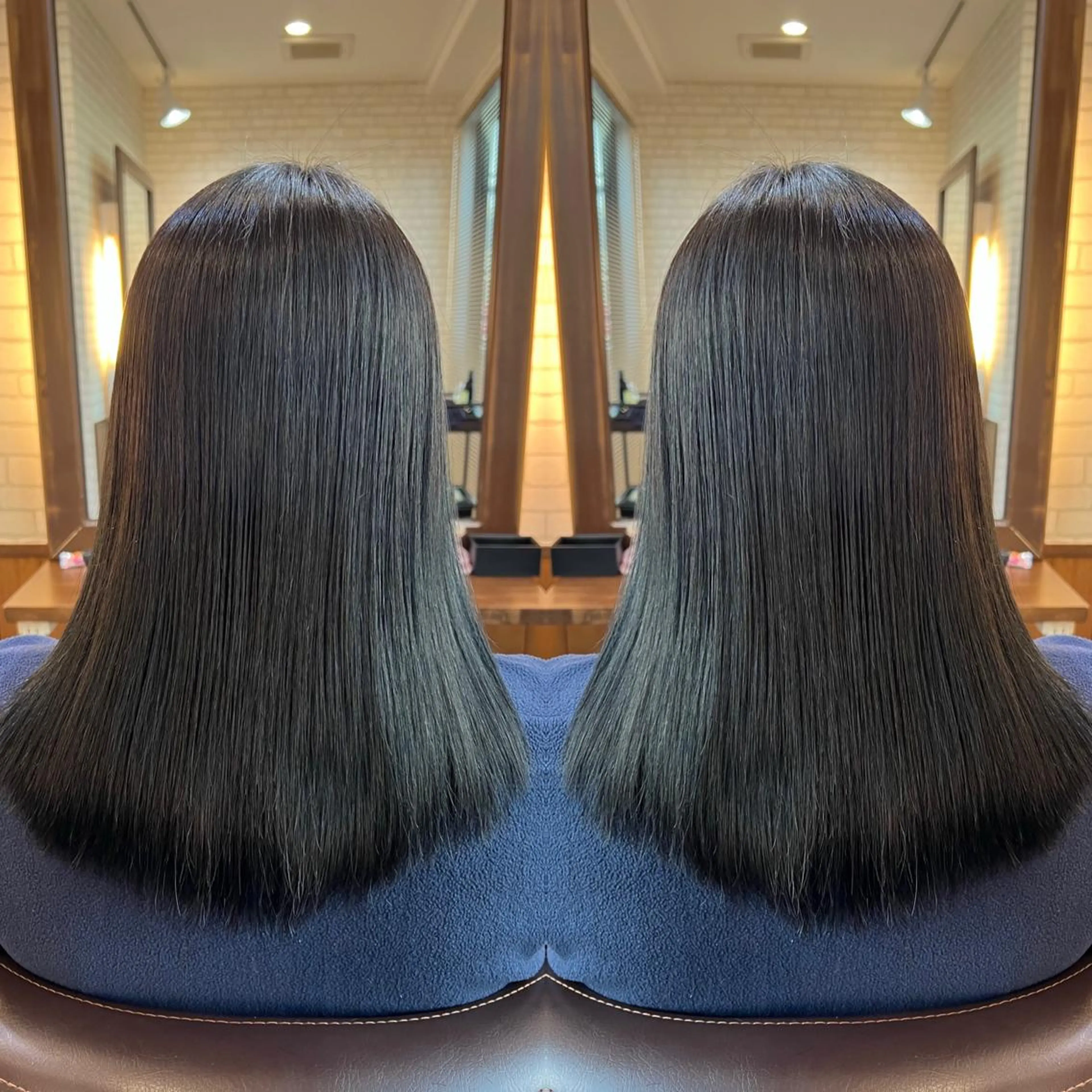 ミディアム カラー アクアカラー 黒髪 ブルーカラー ブルーブラック 髪質改善 カット ヘアカラー トリートメント 🫧髪質改善×艶髪 🫧根本泰成🫧のヘアスタイル