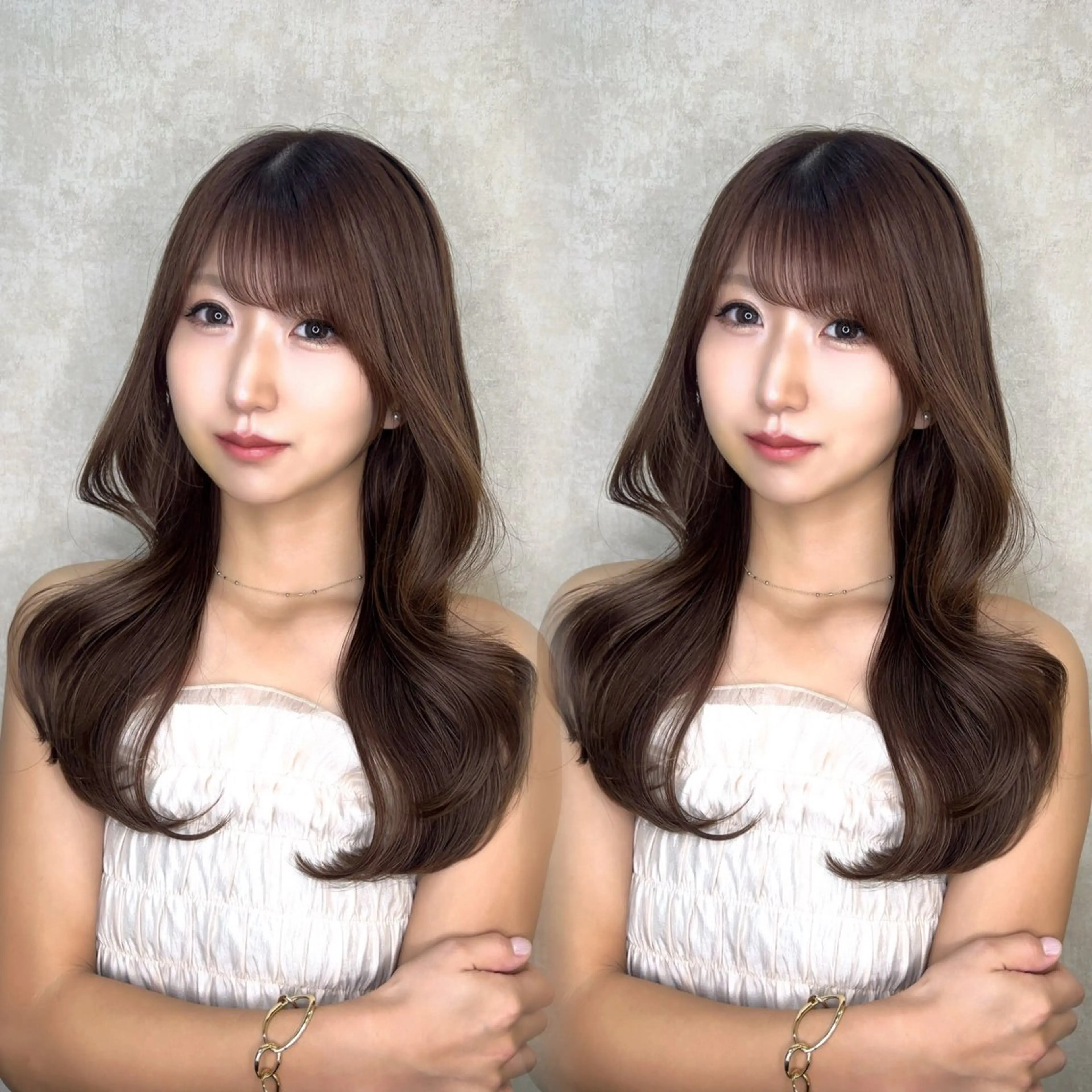 セミロング カラー ベージュカラー ヘアカラー トリートメント 吉成 葉南のヘアスタイル