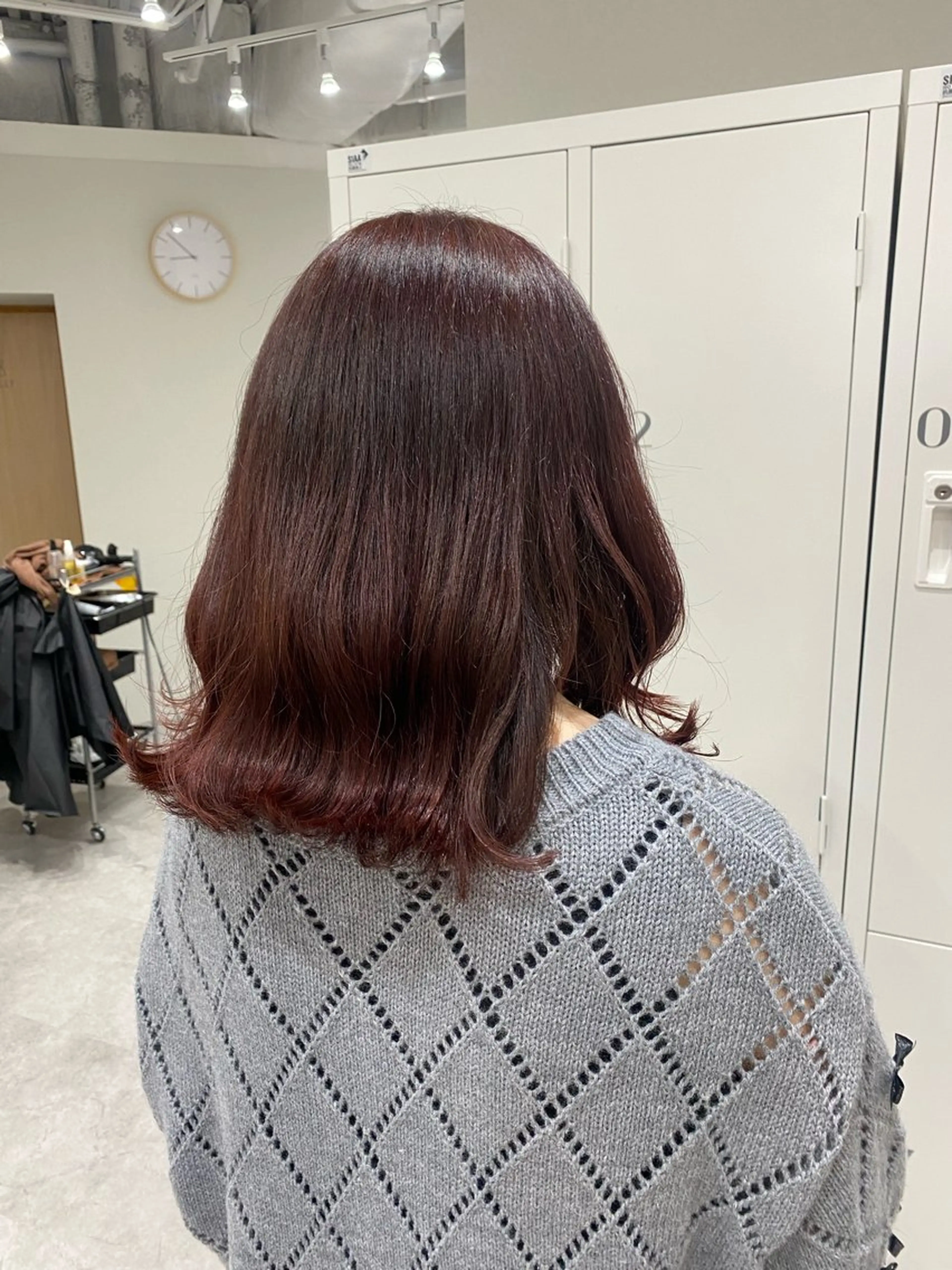 ミディアム カラー ヘアアレンジ レッドカラー ヘアカラー ボブ /ニュアンス/ satomi🧸💖のヘアスタイル