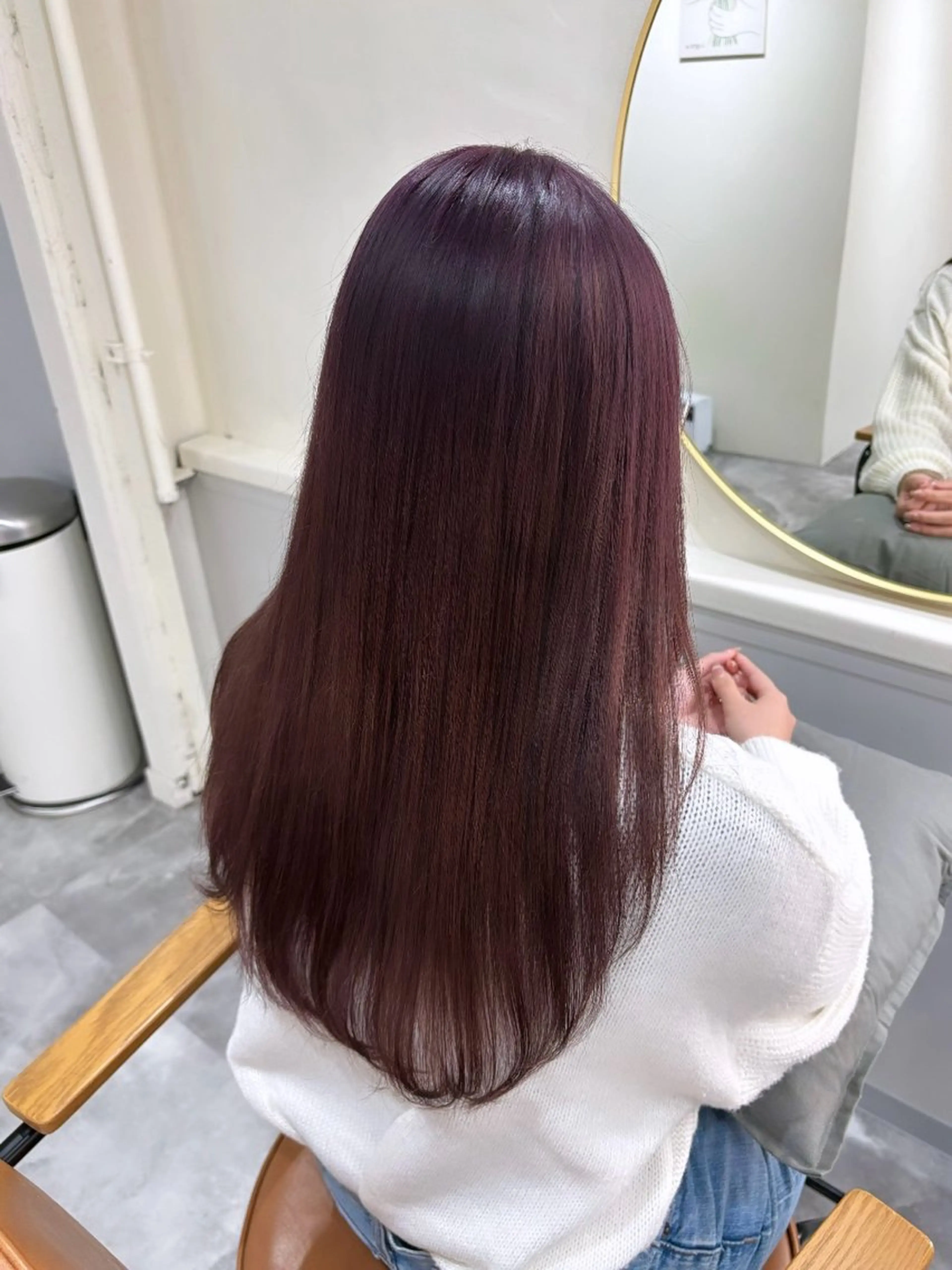 ロング カラー ブリーチ ラベンダーカラー ラベンダーピンク ピンクカラー カット ヘアカラー Eliss 堀江所属・暖色カラー🎀 門内 梨真のヘアスタイル