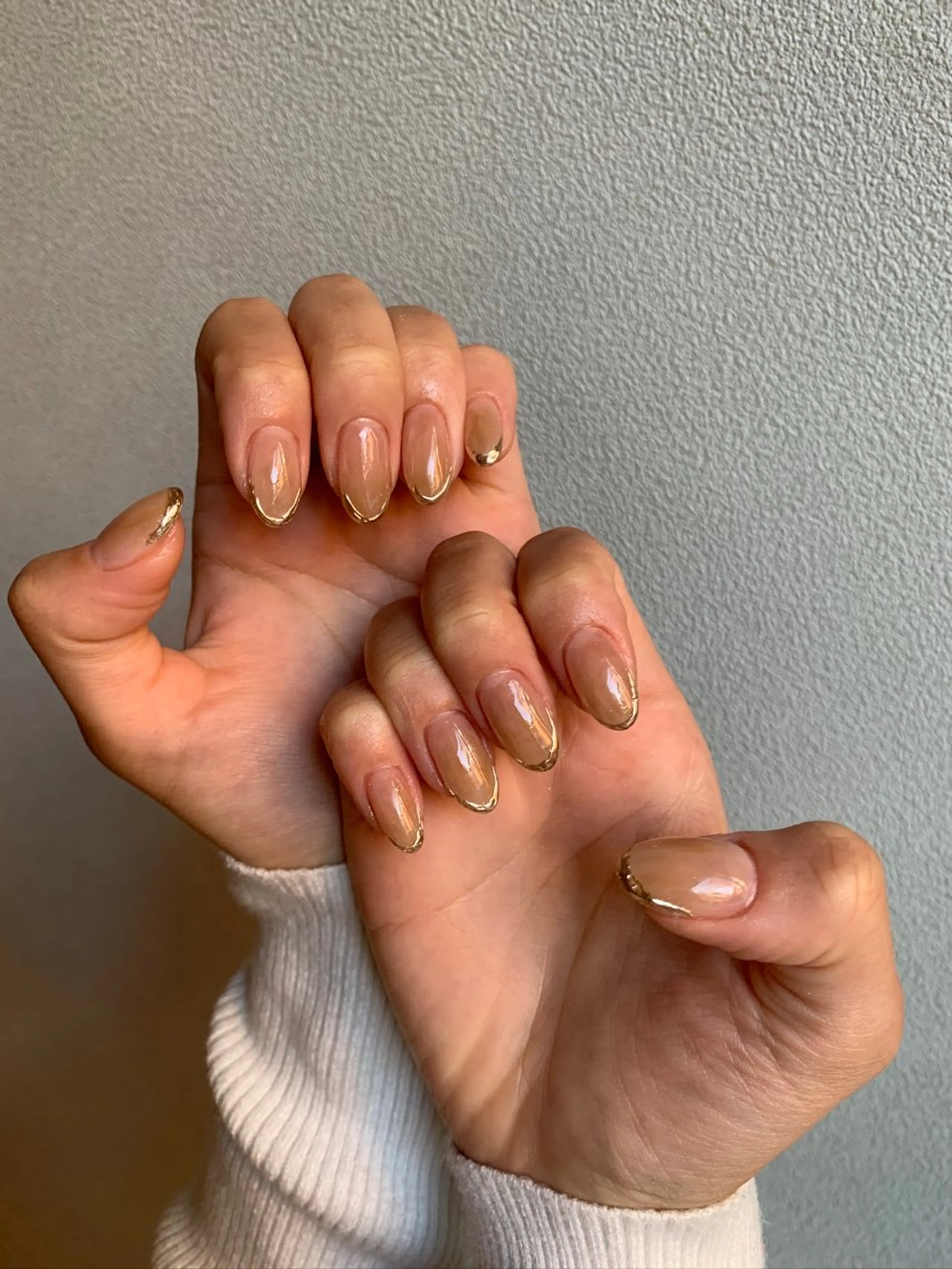 ネイル フレンチネイル ミラーネイル happiness nailのネイルデザイン