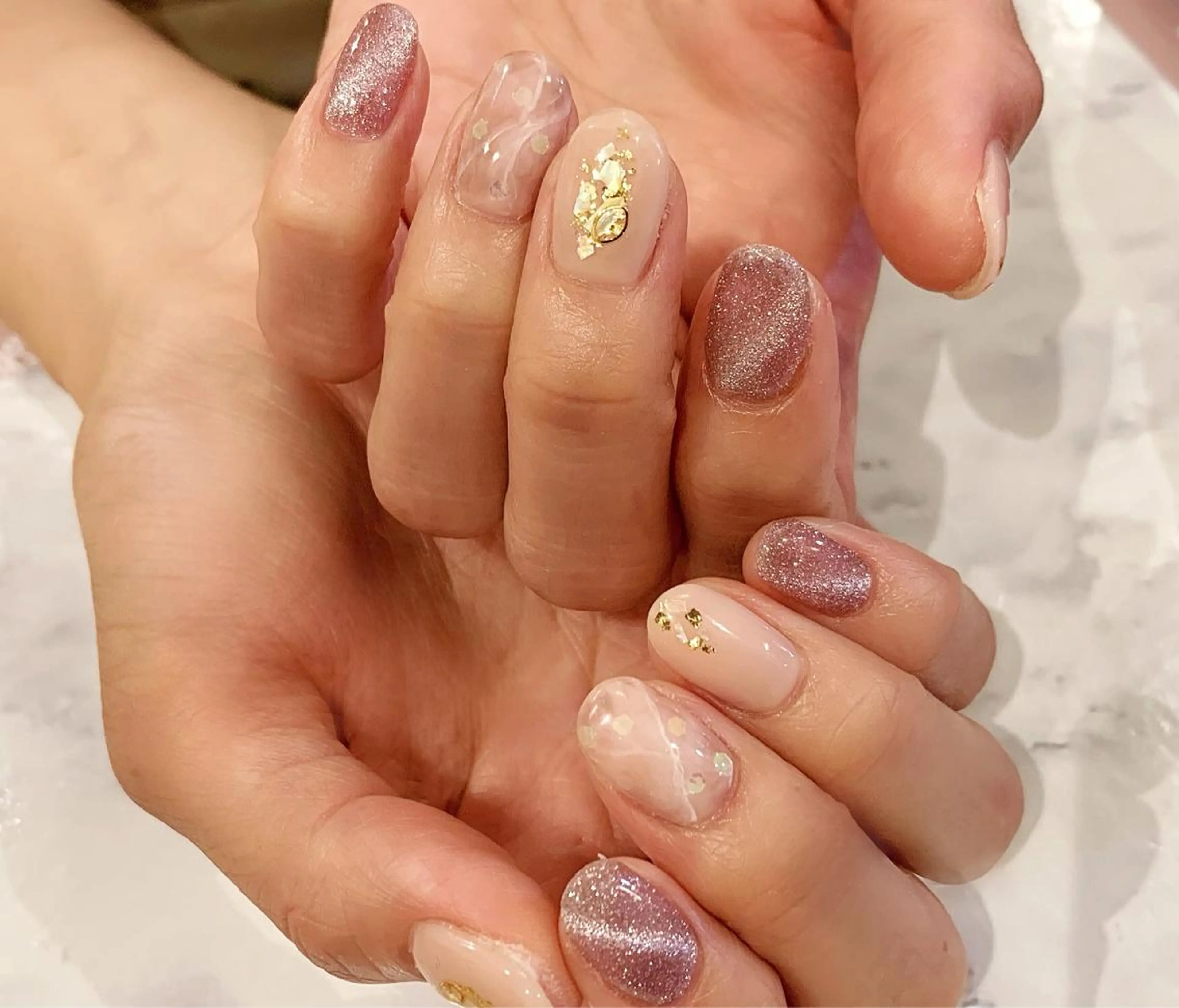 ネイル アートネイル マグネットネイル 春ネイル f'bloom L’ecrinのネイルデザイン